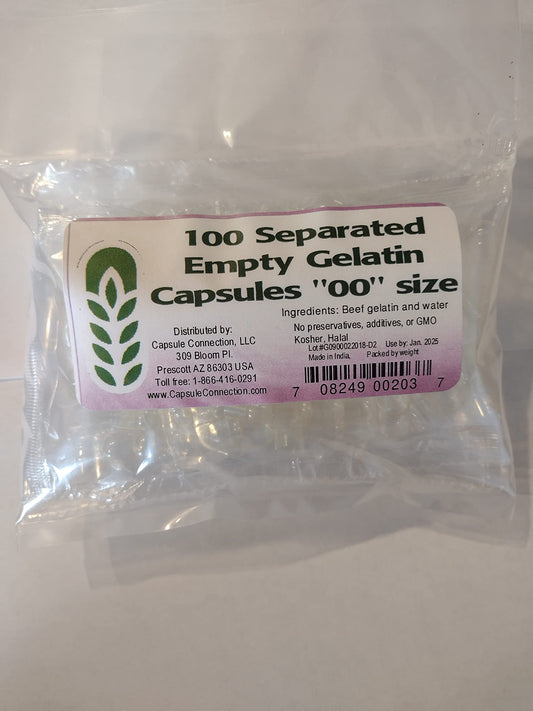 Capsule Connection Separated Empty Gelatin Capsules 00 Size, 100 Count