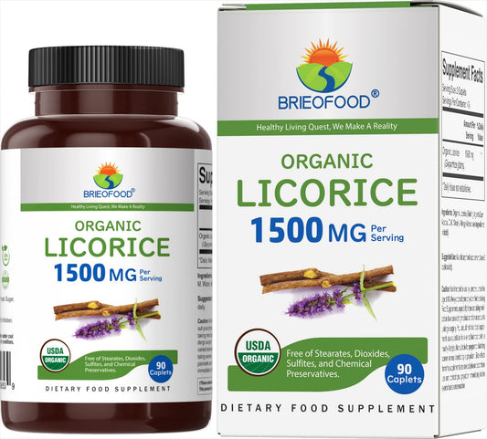 Brieofood Organic Licorice 1500mg Tablet, 90 Tablets