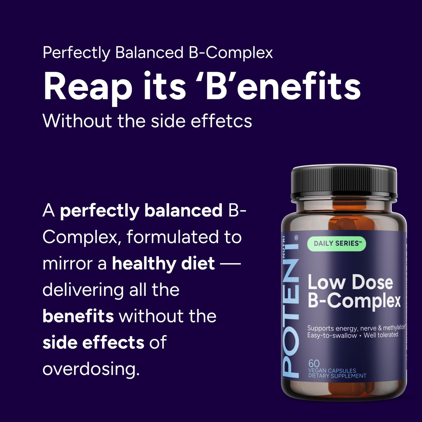 Potent Nutri Low Dose B-Complex Capsule, 60 Capsules