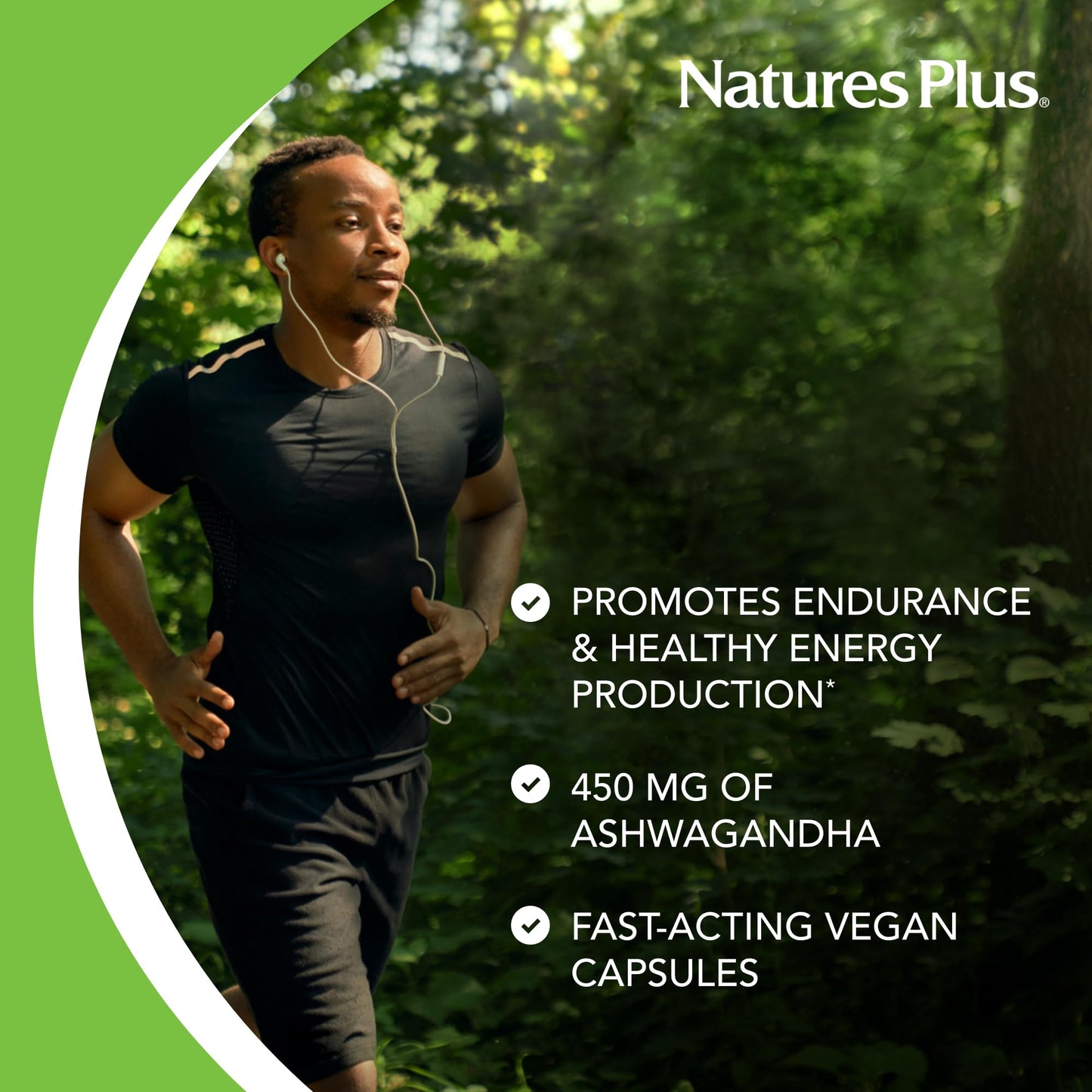 NaturesPlus Herbal Actives Ashwagandha 450 mg Capsules, 60 Count