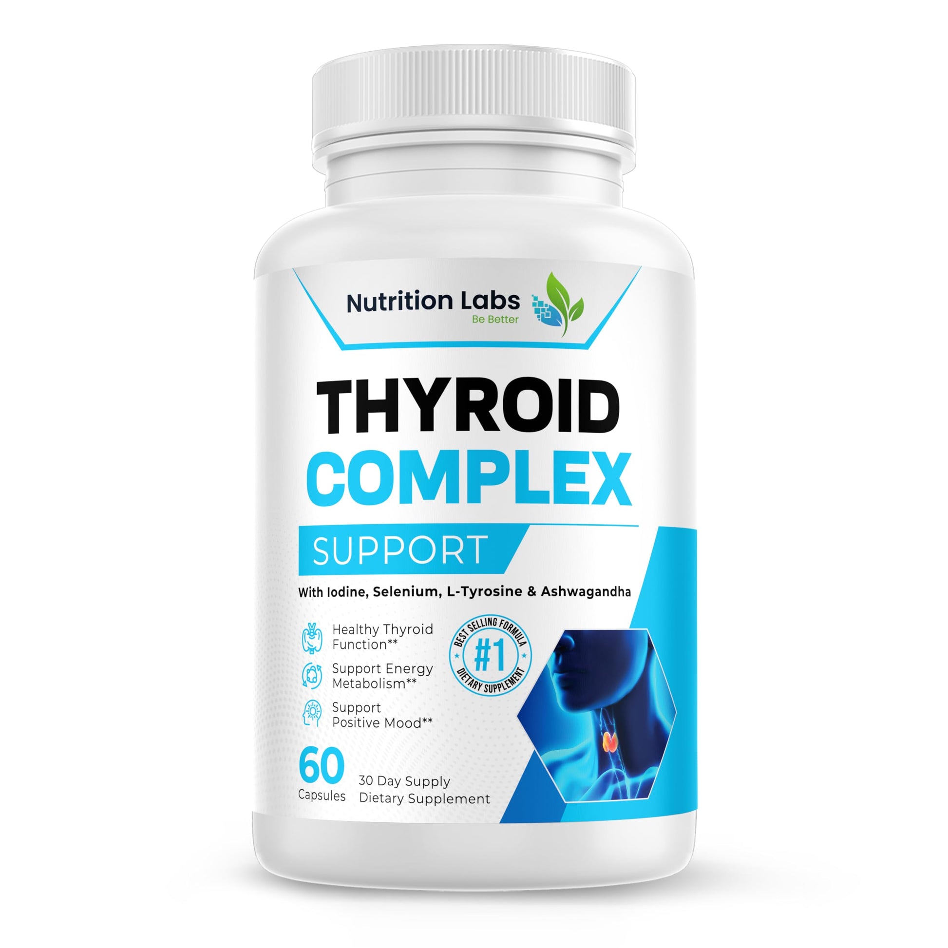 NUTRITION LABS BE BETTER Thyroid Support Advanced Herbal Supplement Capsule, 60 Count