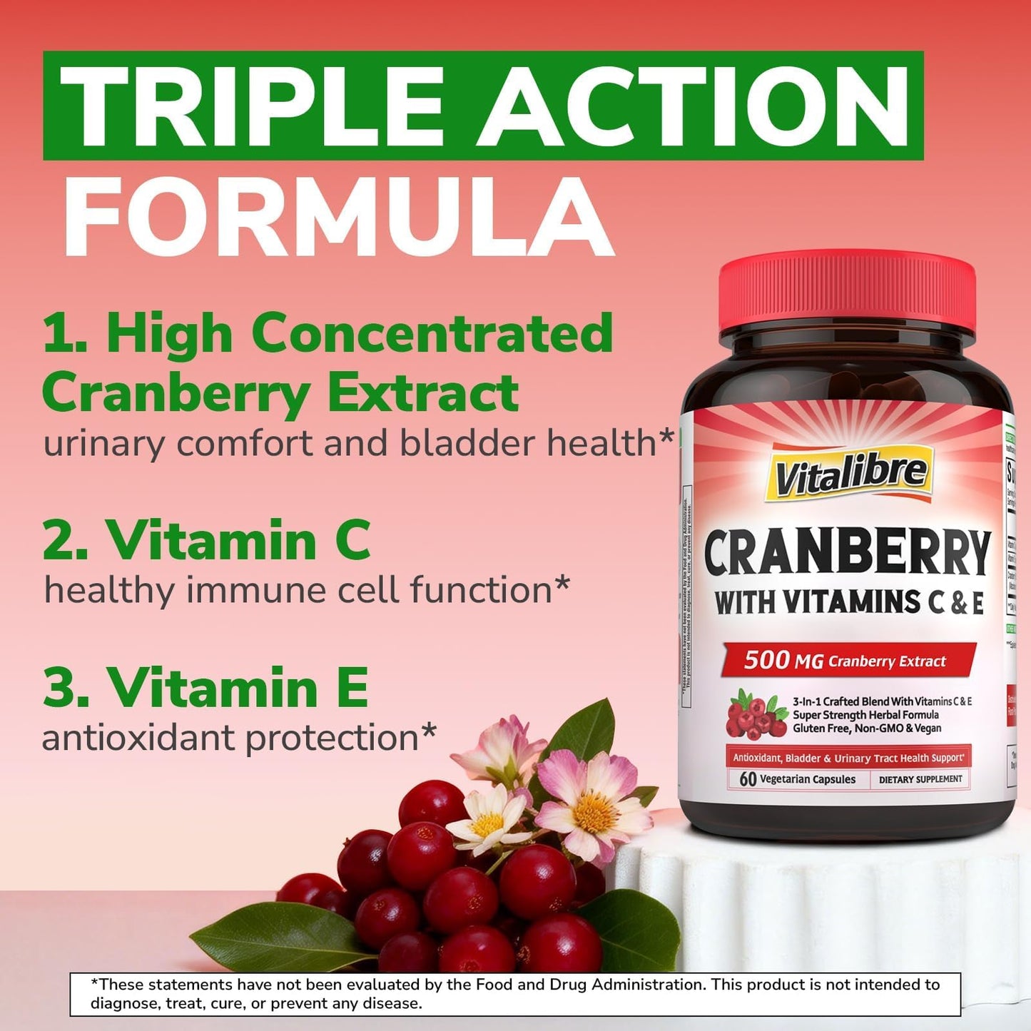 Vitalibre Cranberry Capsules, 60 Capsules