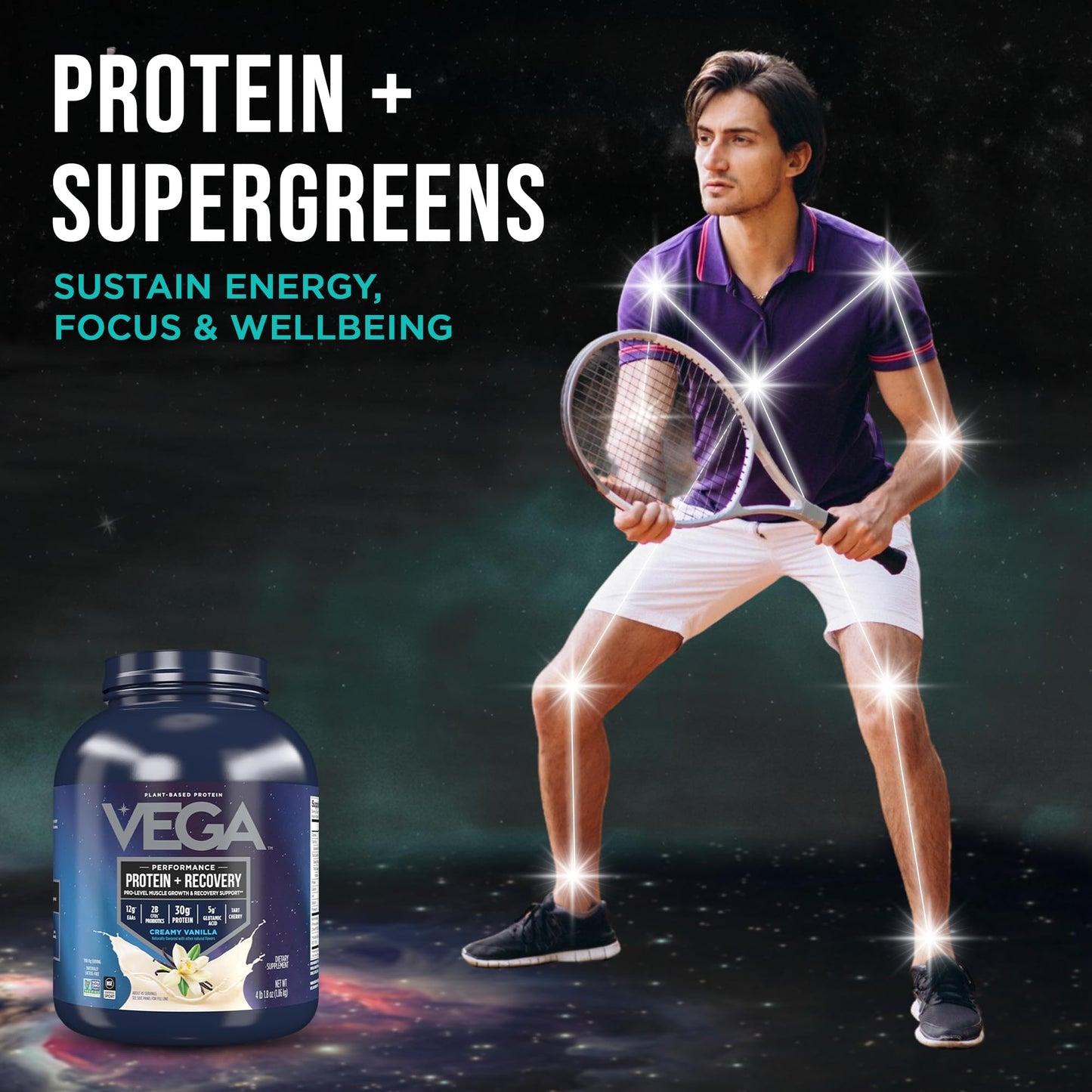 Vega Protein + Recovery Vanilla Protein Powder, 64 Servings