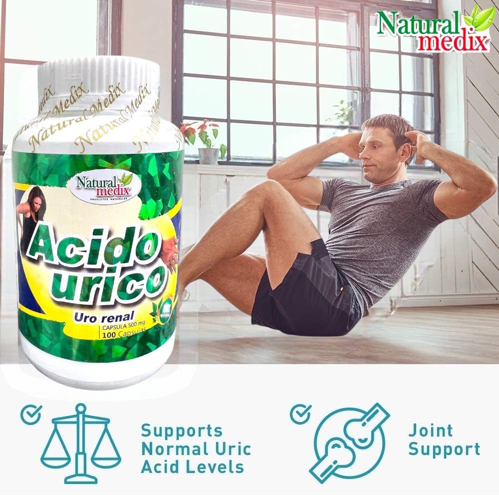 Natural medix Uric Acid Premium Flush for Joints Support & Kidney Cleanser & Detox Balance, Urinary Tract Health - for Gout Relief, 80 Capsules