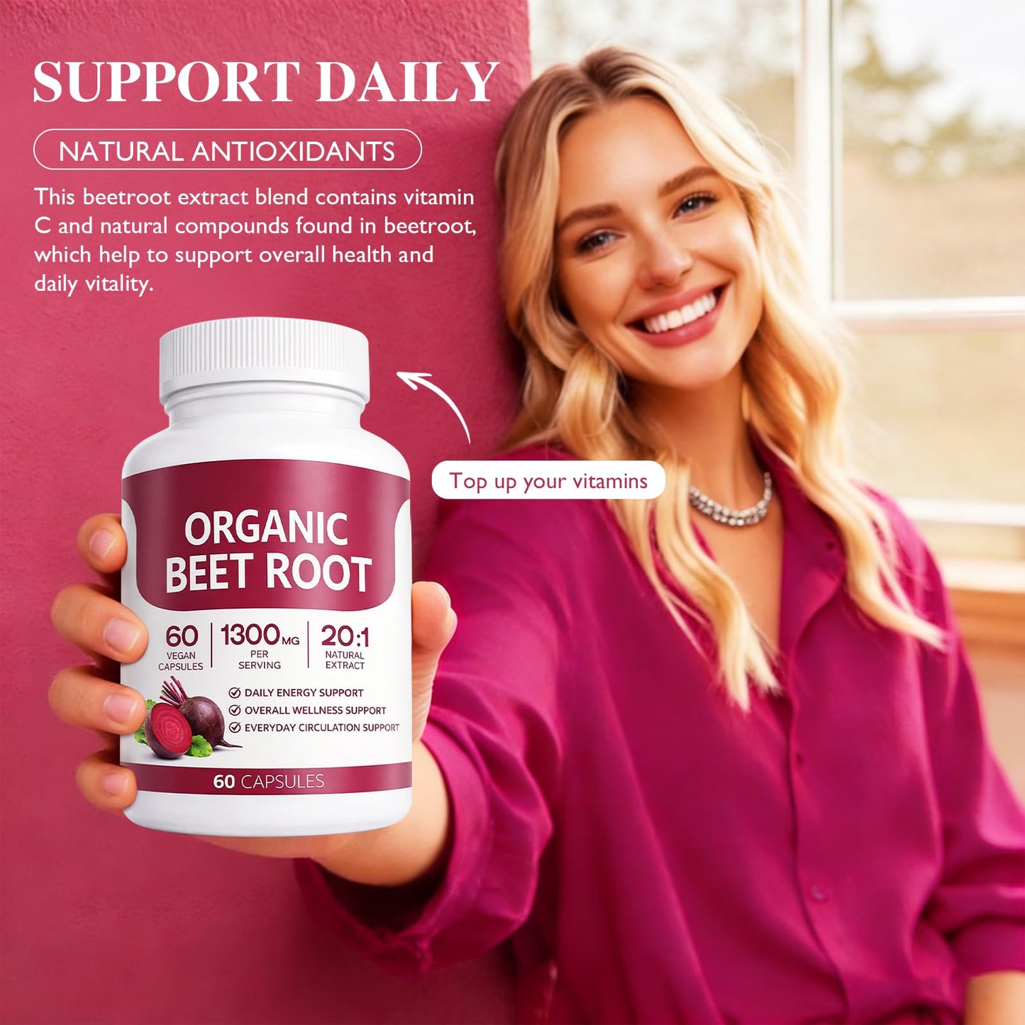 HENGRUNXIN Beet Root Capsules, 1 Count