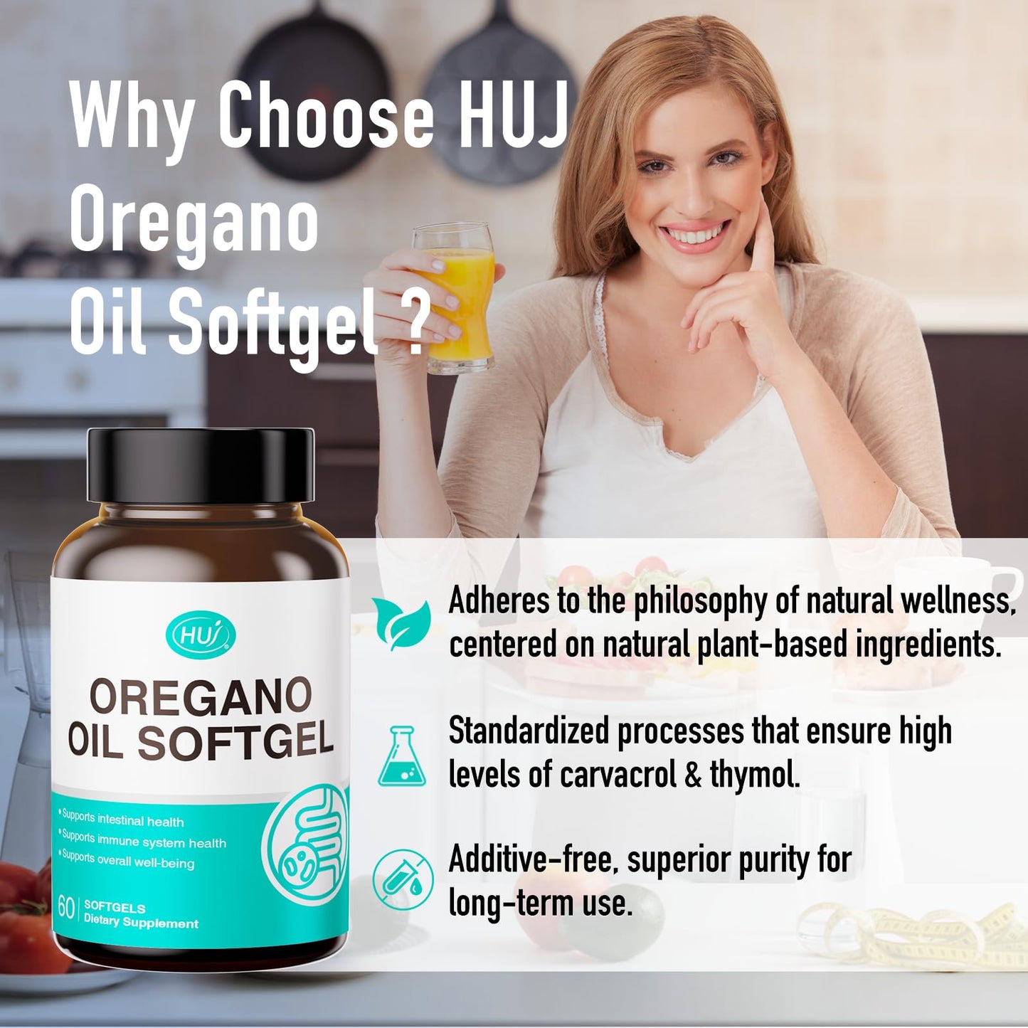 HUJ Oregano Oil Softgels 60