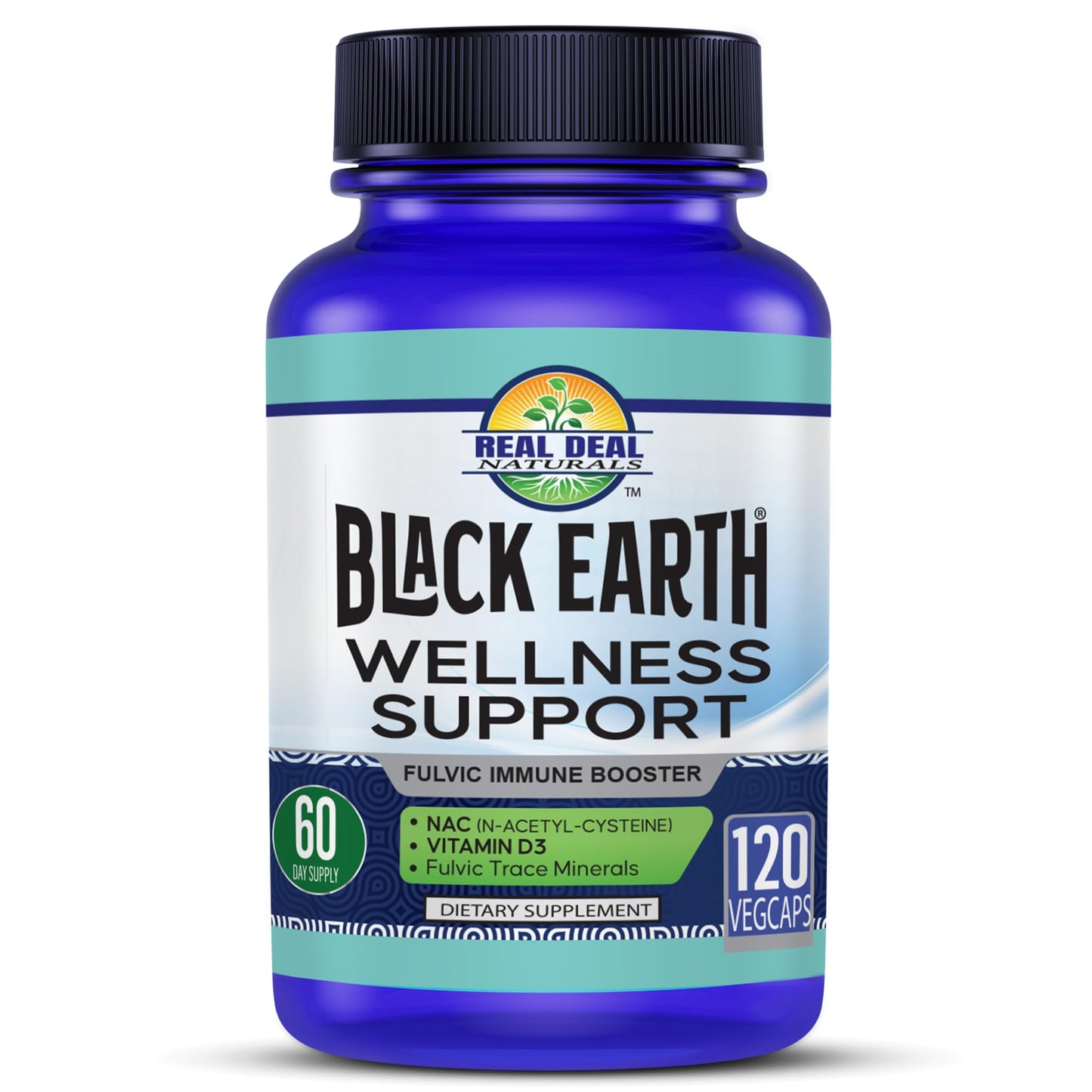 REAL DEAL NATURALS Black Earth Wellness Support Immune Formula Capsules 120