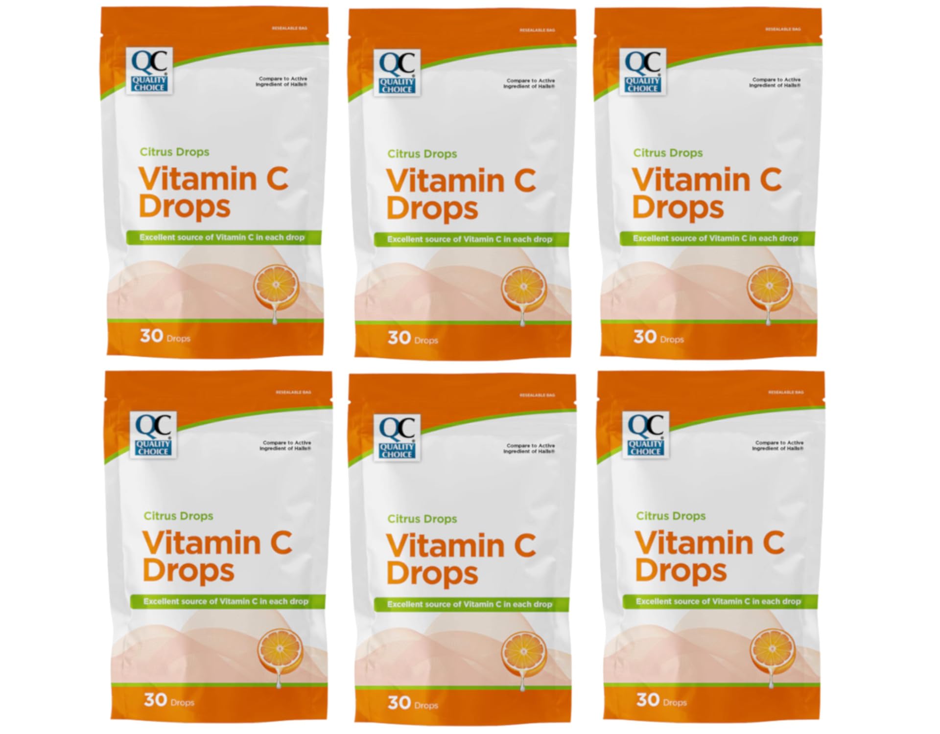 Quality Choice Citrus Drops Vitamin C Immune System Support Tablet 6 Pack