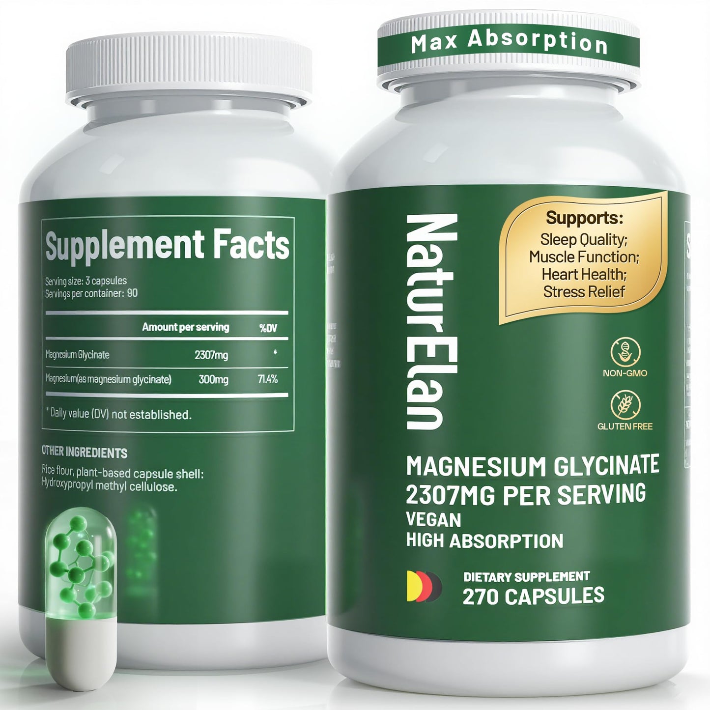 NaturElan Magnesium Glycinate 2307mg Capsule, 270 Count