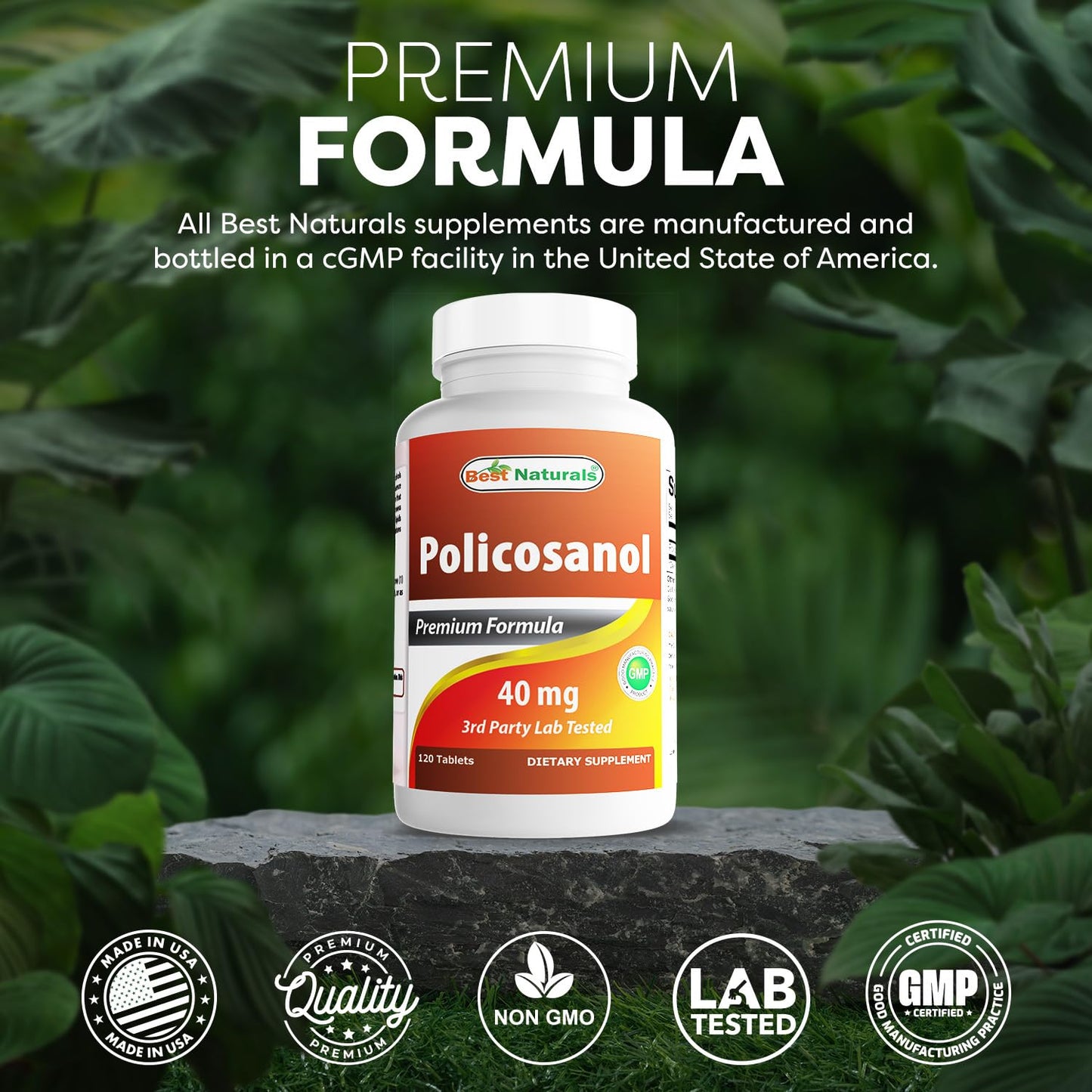 Best Naturals Policosanol 40mg Tablets 240