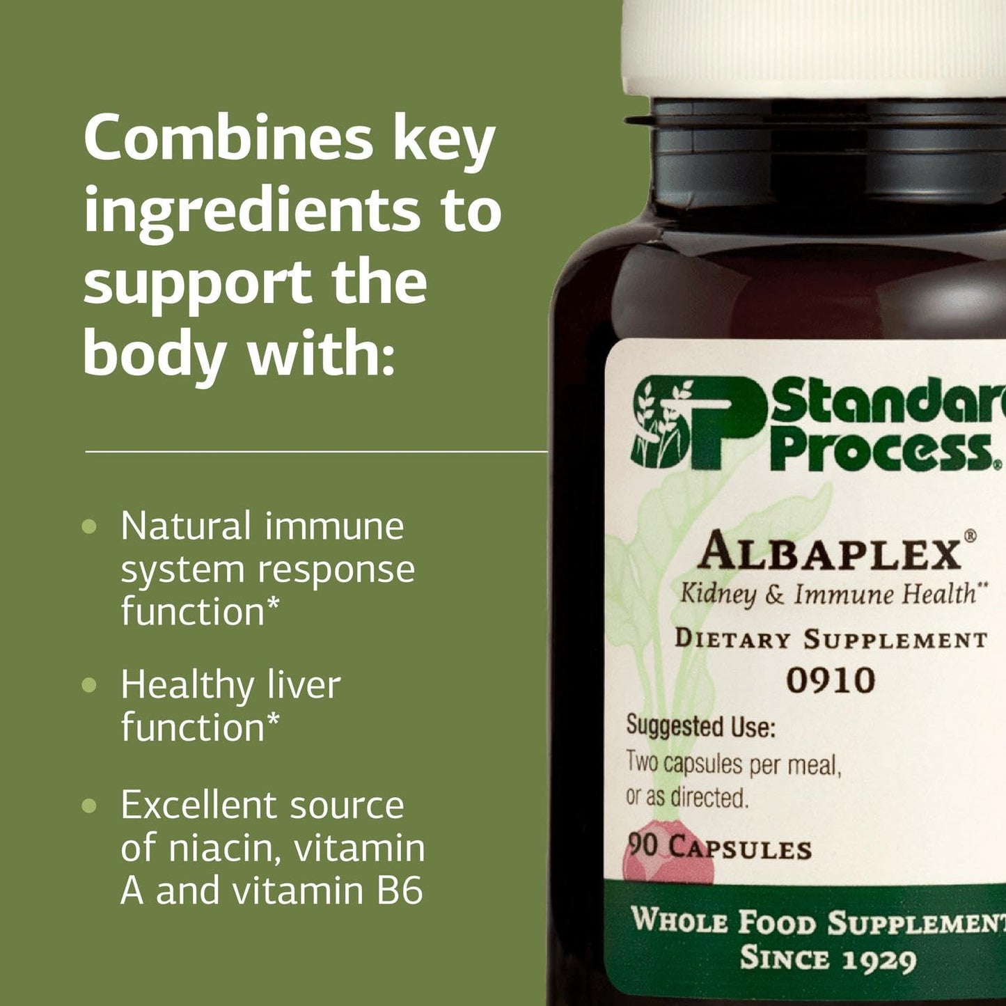 Standard Process Inc. Albaplex Liver & Immune Health Dietary Supplement Capsule, 90 Capsules