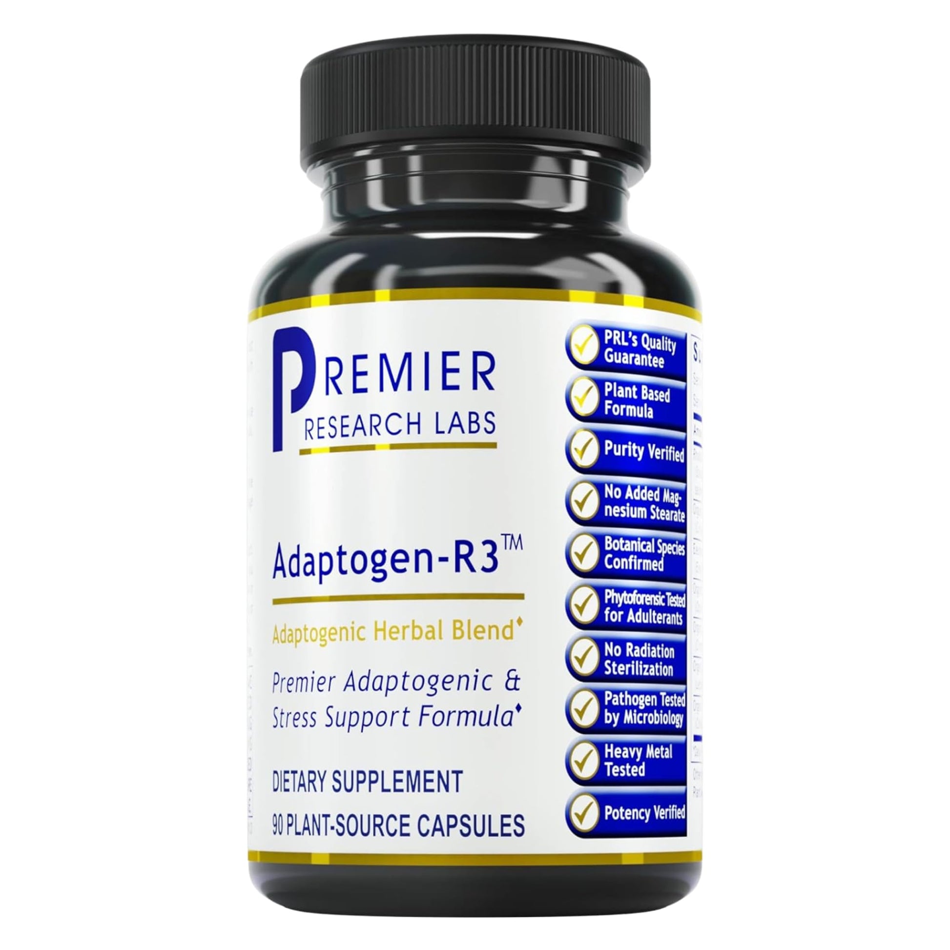 Premier Research Labs Adaptogen-R3 Supplement - Rhodiola Rosea Supplement with Maca Root, Adaptogen Complex for Stress, Heart & Metabolic Health, 90 Vegetarian Capsules