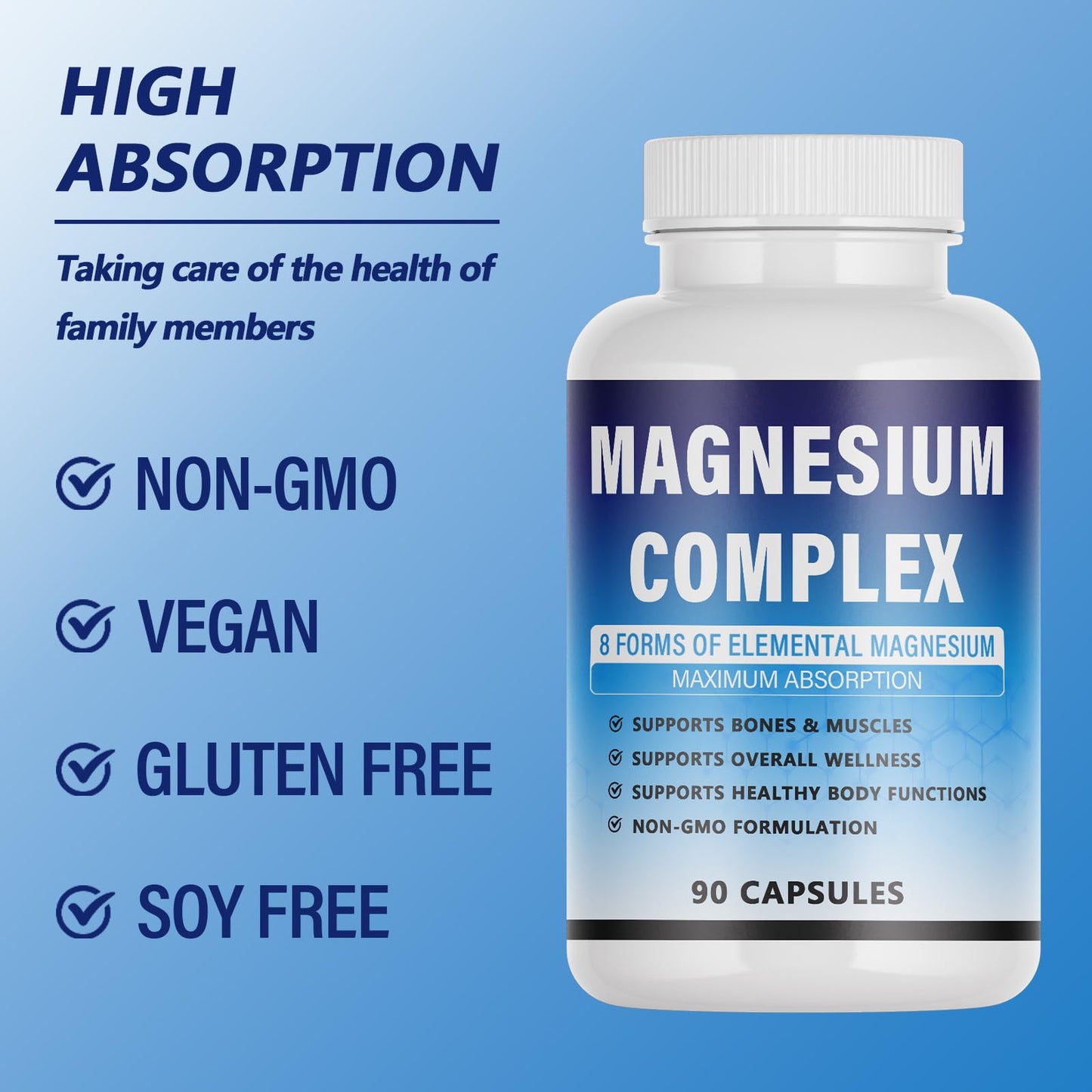 KFUKFU Magnesium Complex Supplement Capsule, 90 Capsules