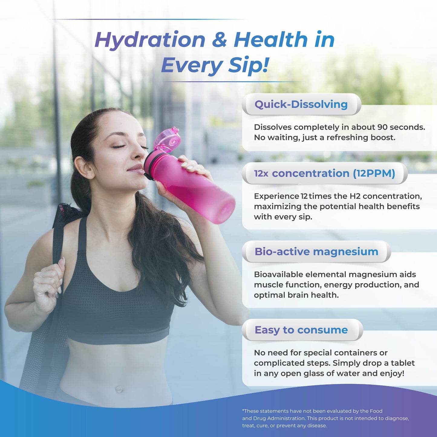 WELLNESS EXTRACT H2 Molecular Hydrogen Water Tablets with Magnesium Tablet, 30 Tablets
