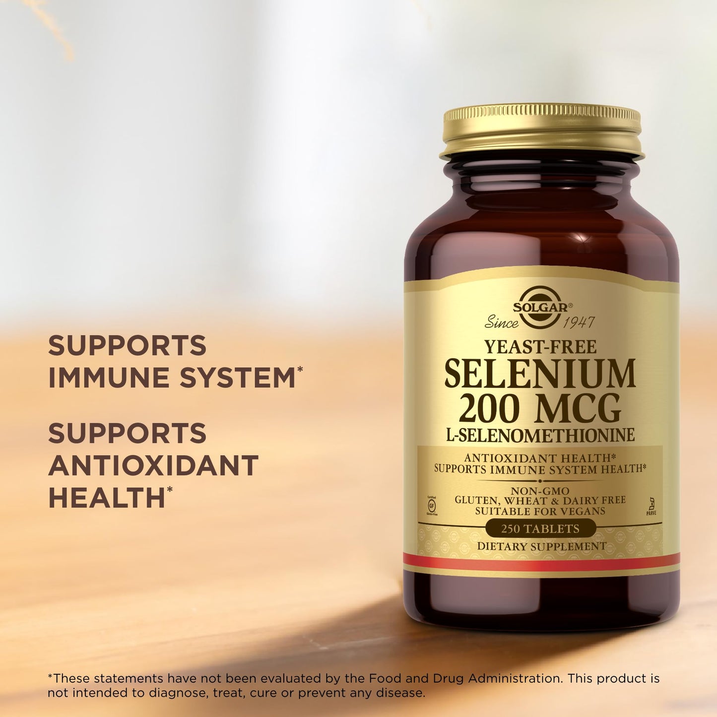 Solgar Yeast-Free Selenium 200 mcg Tablets, 500 Total Servings