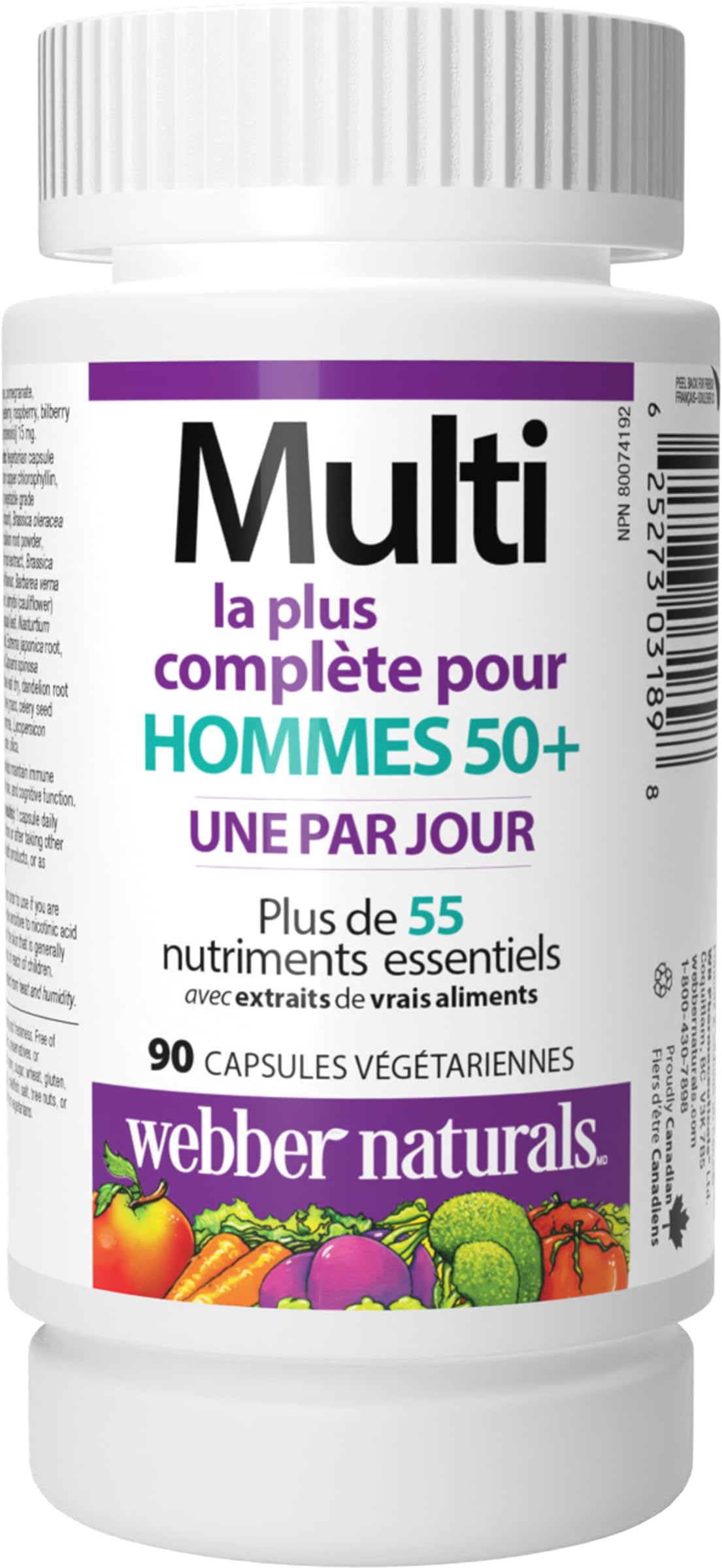 Webber Naturals Men's 50+ Most Complete Multi, 90 Capsules