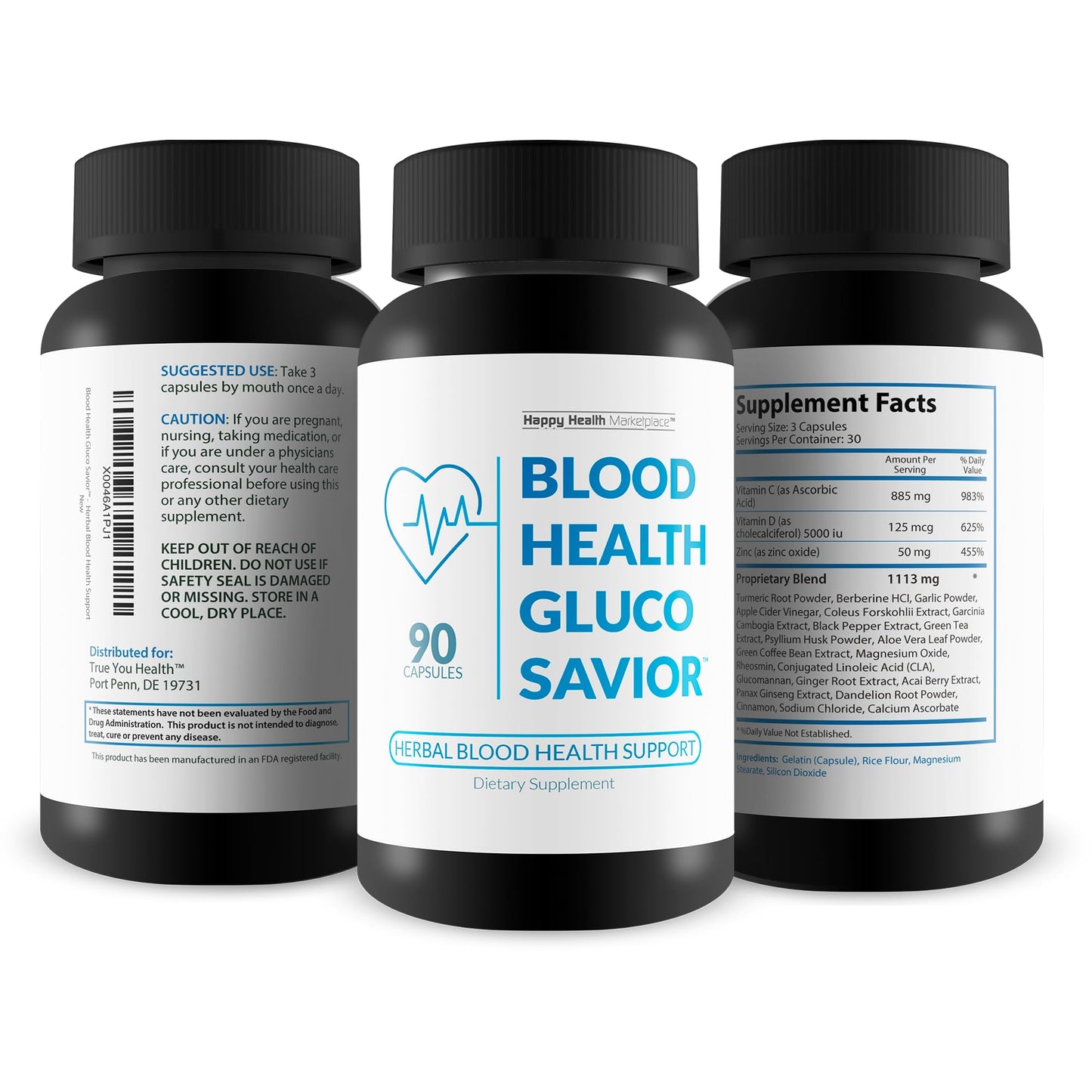 Happy Health Marketplace Gluco Savior Blood Health Capsule, 90 Count
