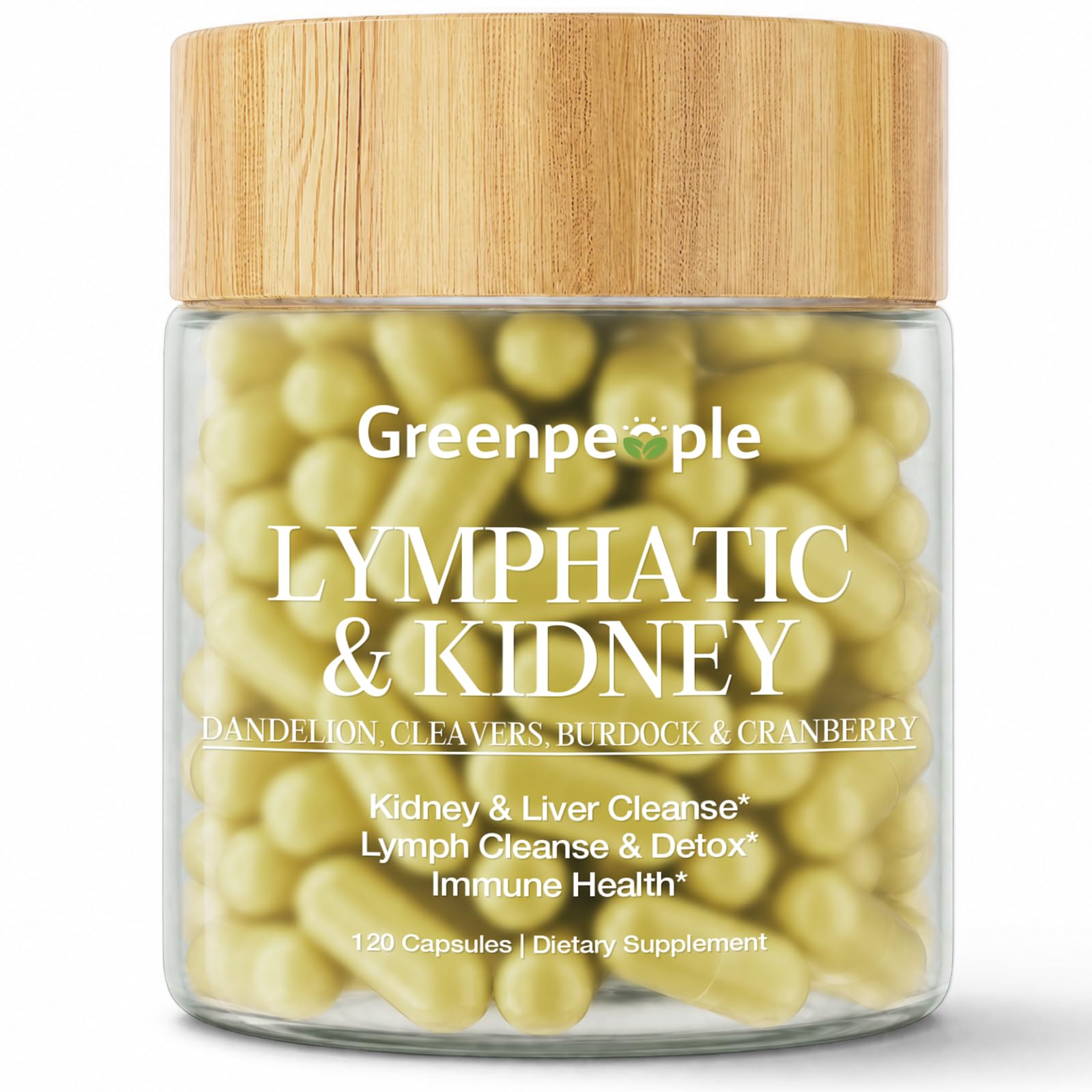 GREENPEOPLE Lymphatic Drainage & Kidney Supplements Capsules, 120 Count