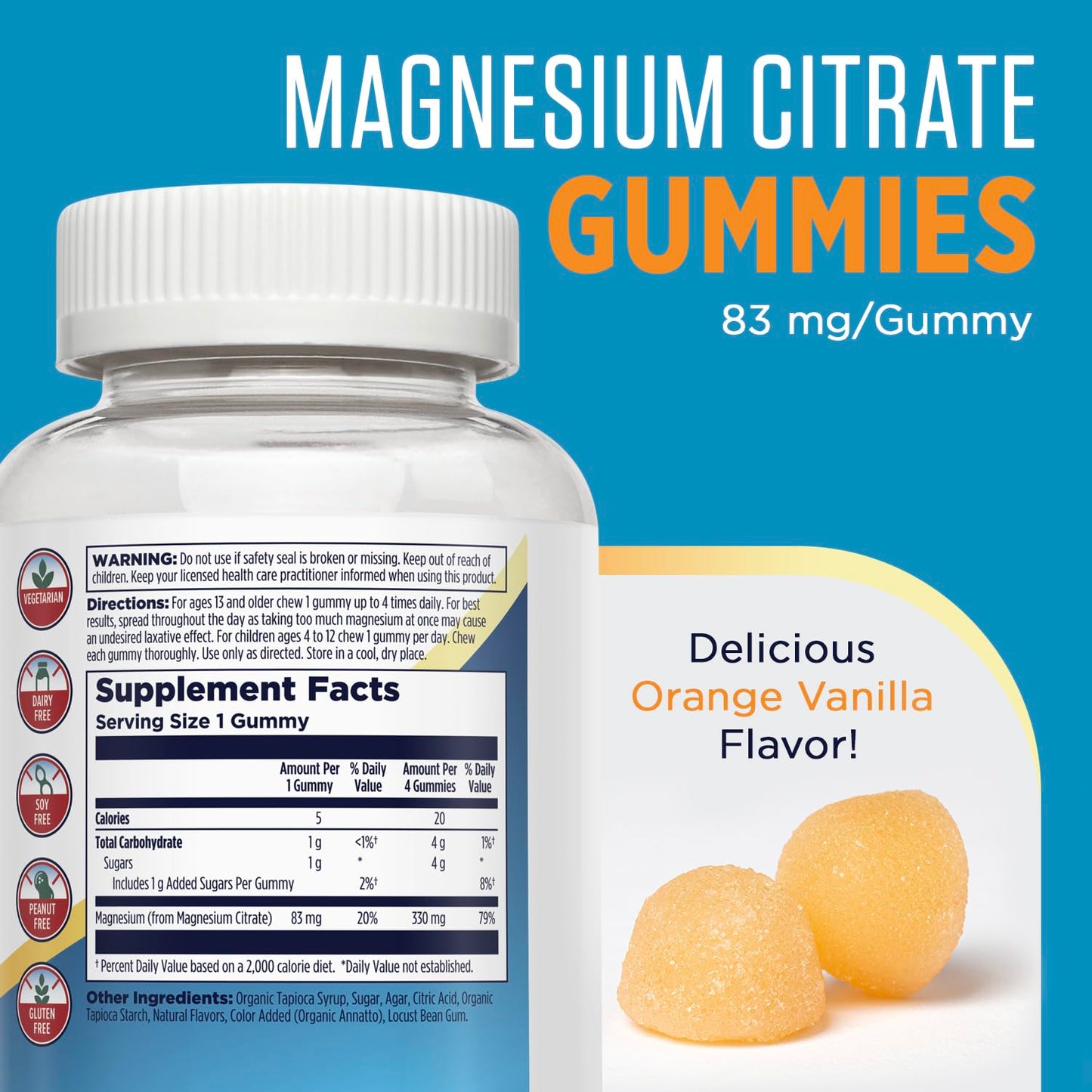 KAL Magnesium Citrate Gummies 60 Gummies