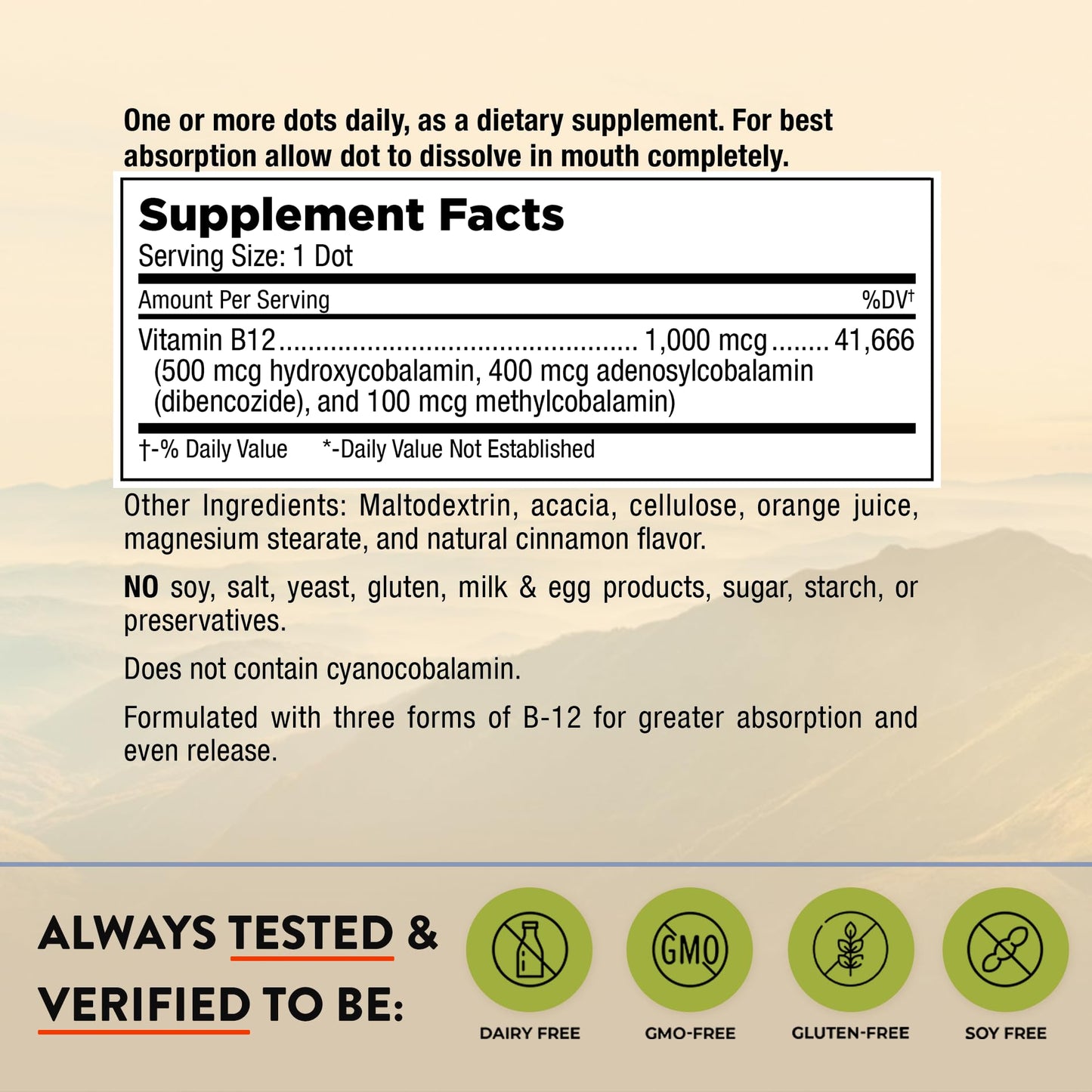 Mt. Angel Vitamins Triple B-12 Dots Capsules, 60 Count