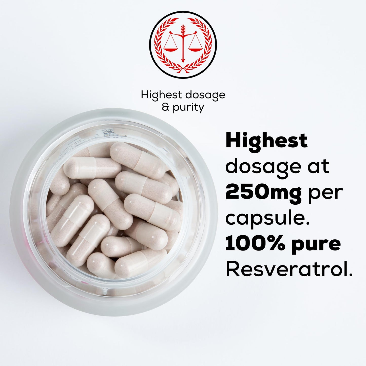 MASI Resveratrol Supplement 250mg Capsules, 60 Count