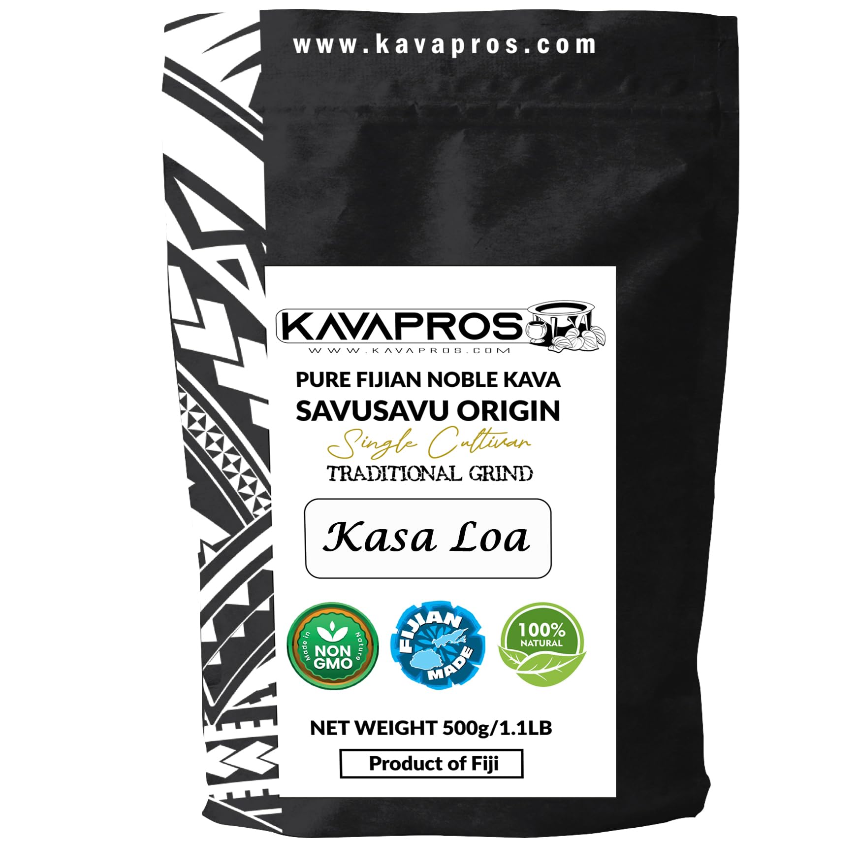 Kava Pros Kava Powder Fijian Loa Pure Organic Fiji Kava Single Cultivar, 17.6 oz