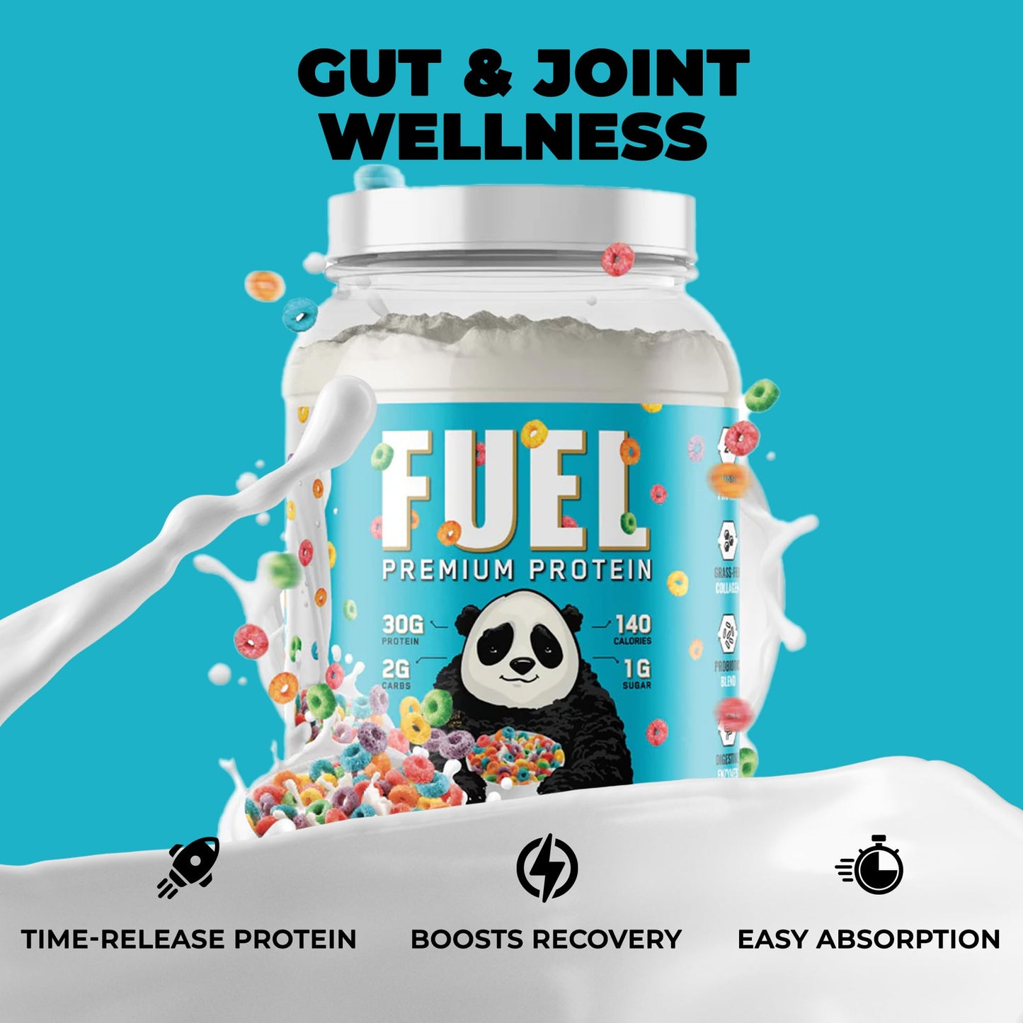 Underground Bio Labs Panda Fuel Premium Protein Whey Powder, 40 Servings, 2.5 Pound, Fruity Cereal