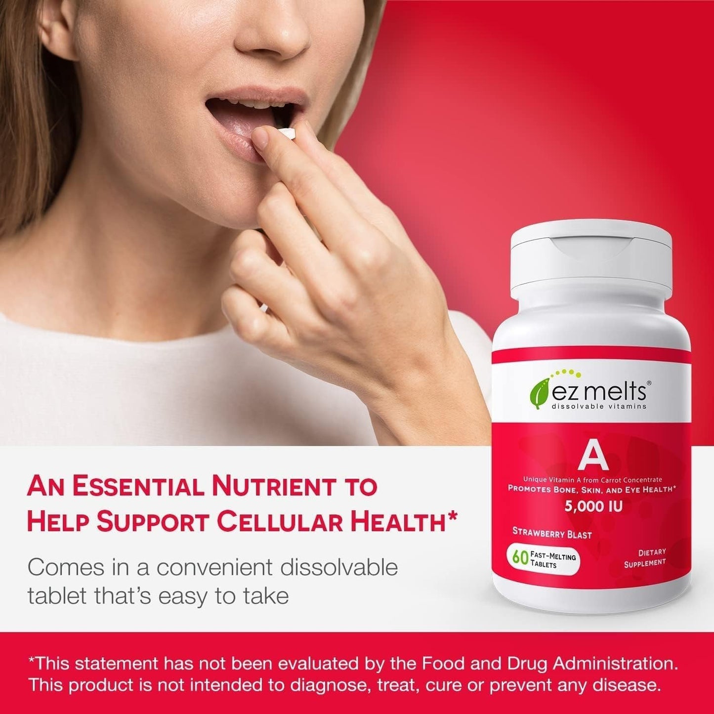 EZ Melts Vitamin A Dissolvable Tablets 120