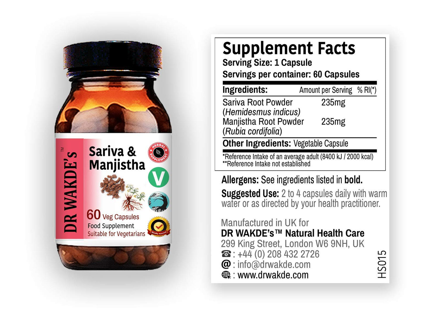 DR WAKDE's Sariva & Manjistha Capsules, 1 Count