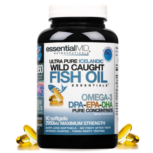 Essential MD Triple Strength Wild Caught Icelandic Omega-3 Fish Oil Essentials 2900mg with DPA, EPA & DHA, 90 Capsules