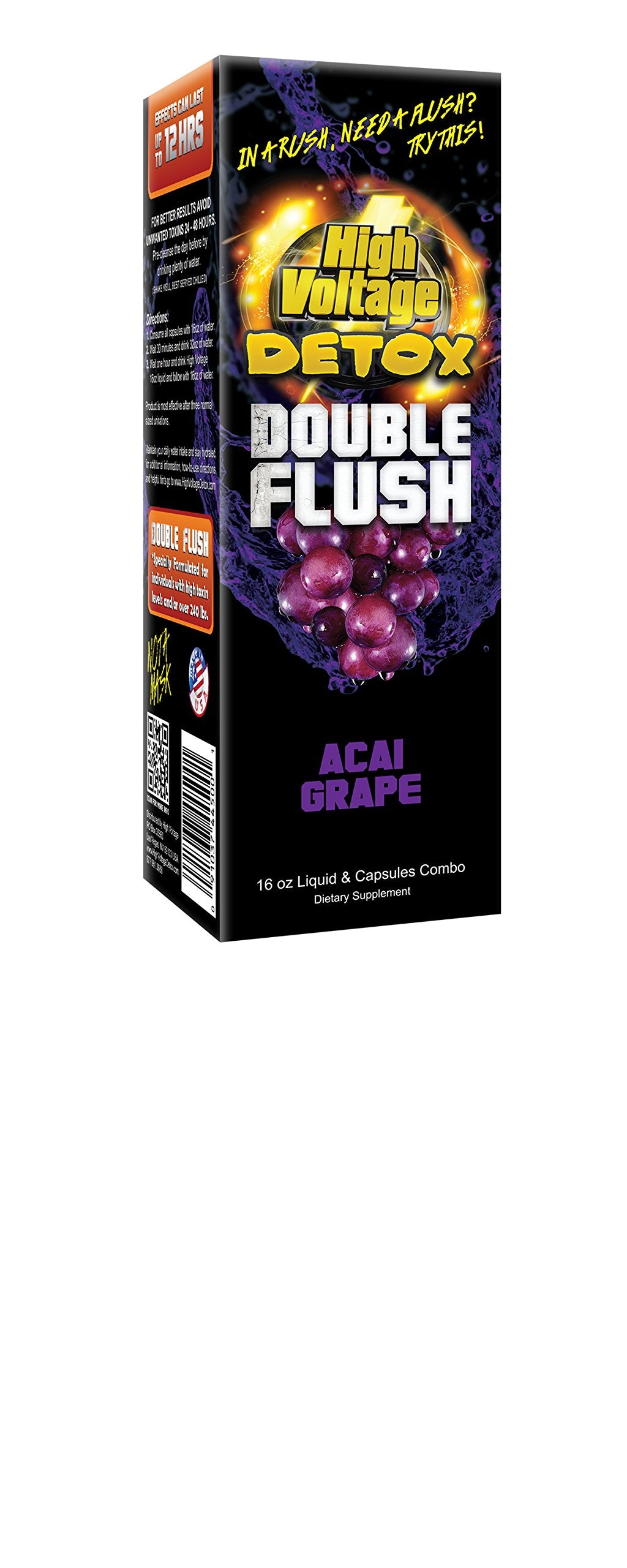 High Voltage Detox Double Flush Acai Grape Liquid and Capsule, 1 Count