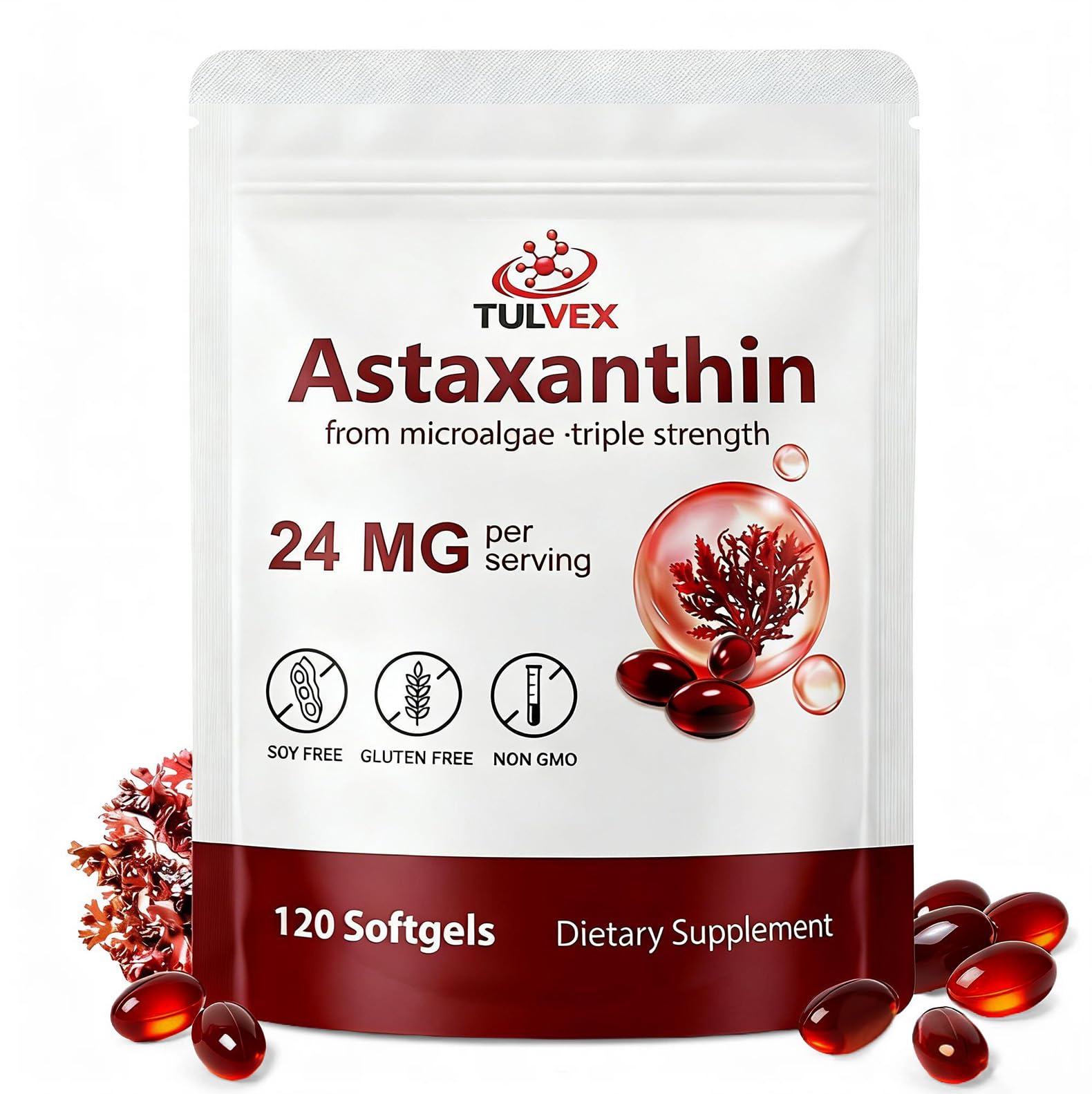 Tulvex Astaxanthin 24mg Softgels, 120 Count