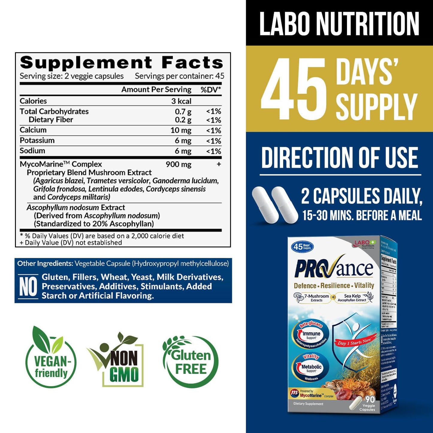 LABO Nutrition PROVANCE Veggie Capsule 90 Count