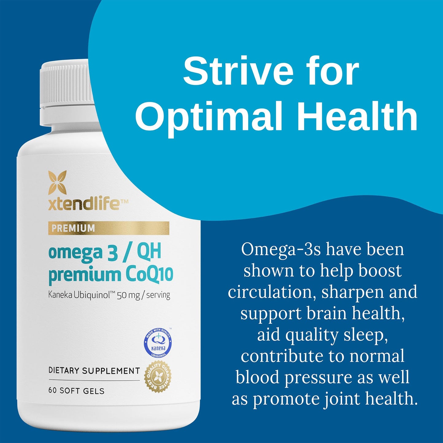 Xtendlife Omega-3 QH Fish Oil + CoQ10 Softgels 60 Count