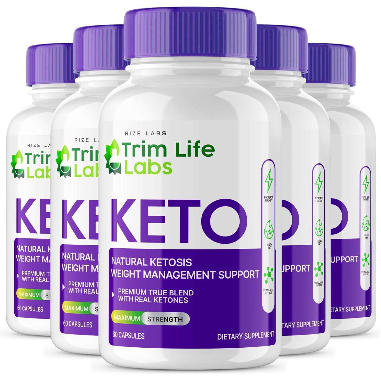 Rize Labs Trim Life Labs Keto Capsules Weight Loss Pills Maximum Strength Formula Keto+ACV Supplement, 300 Capsules