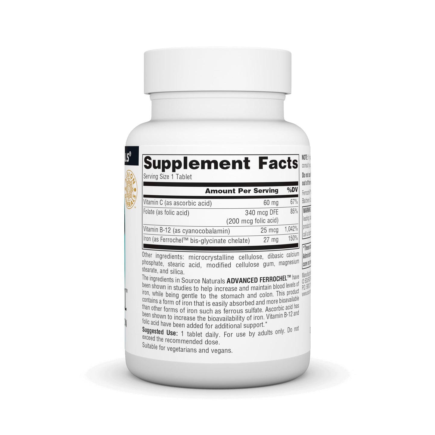Source Naturals Advanced Ferrochel Tablets, 180 Tablets