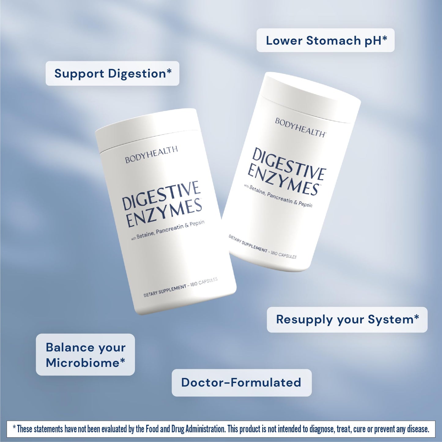 BodyHealth Digestive Enzymes Full Spectrum Digestive Support Capsules, 180 Count