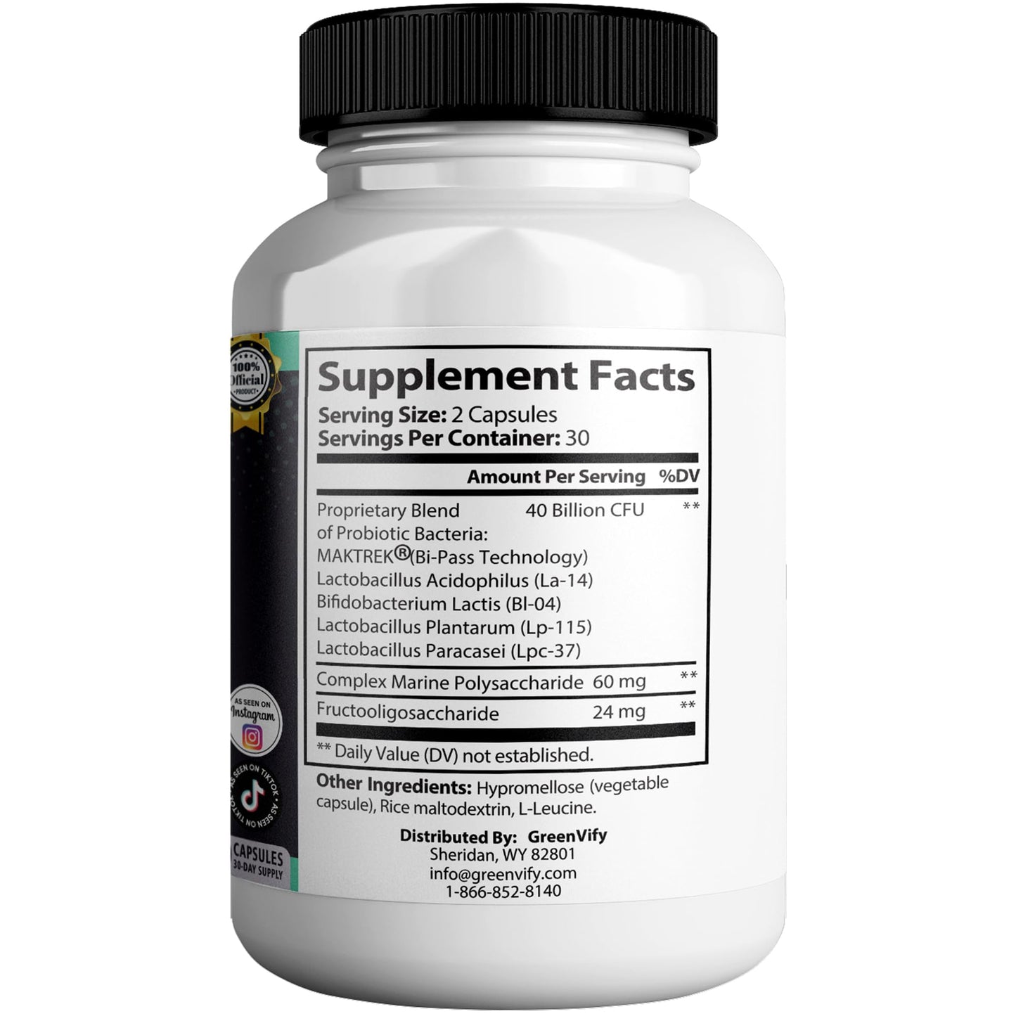 GREENVIFY DentalPrime MAX Probiotic Supplement, 60 Capsules