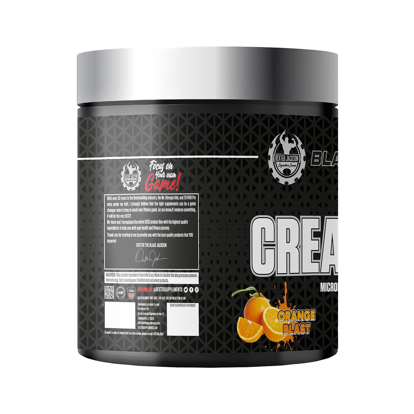 DEXTER JACKSON Black Series Creatine HCl 1500mg Powder, Orange Blast, 10.58 oz (300 g)
