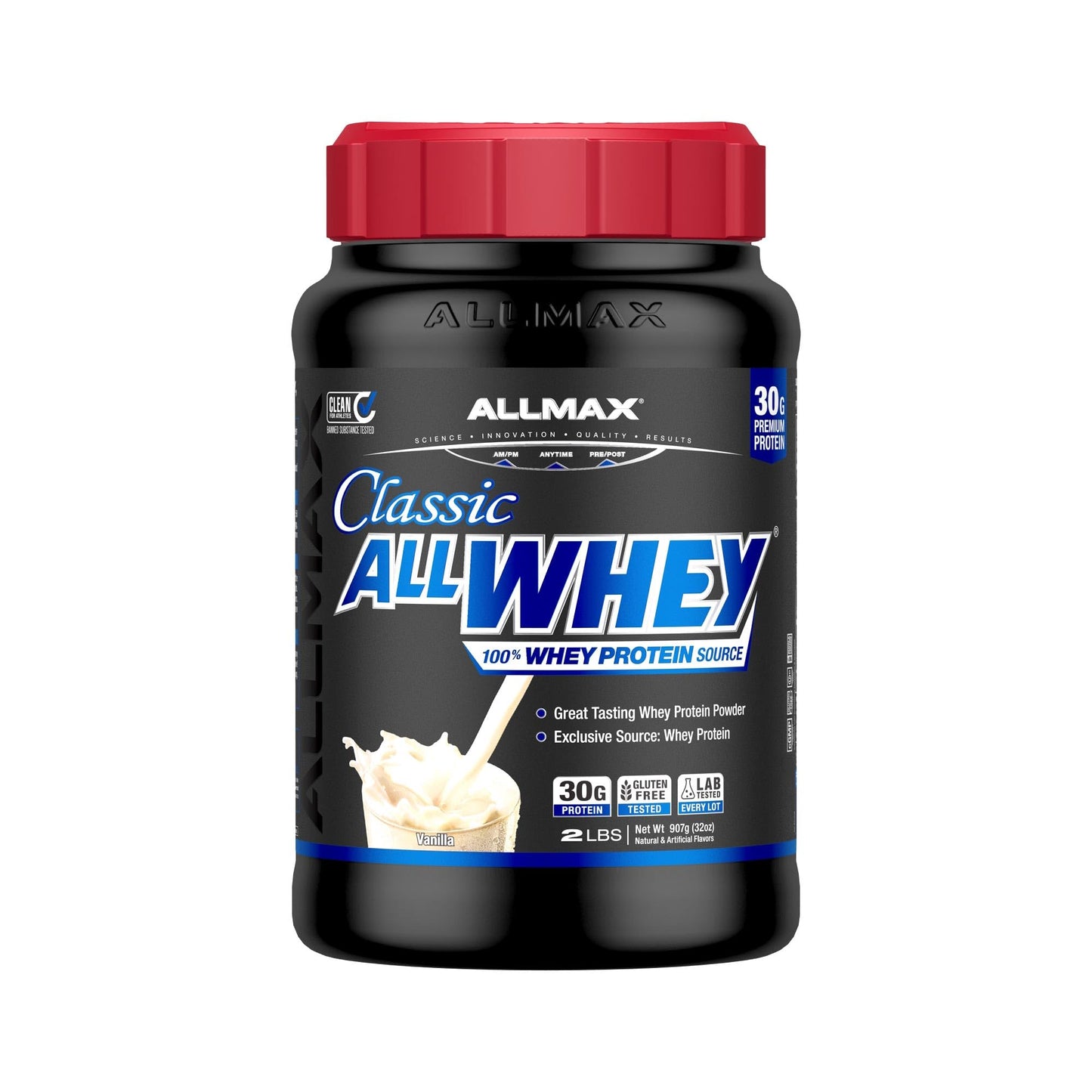 ALLMAX AllWhey Classic Whey Protein Powder, Vanilla, 2 lb, 32 Servings