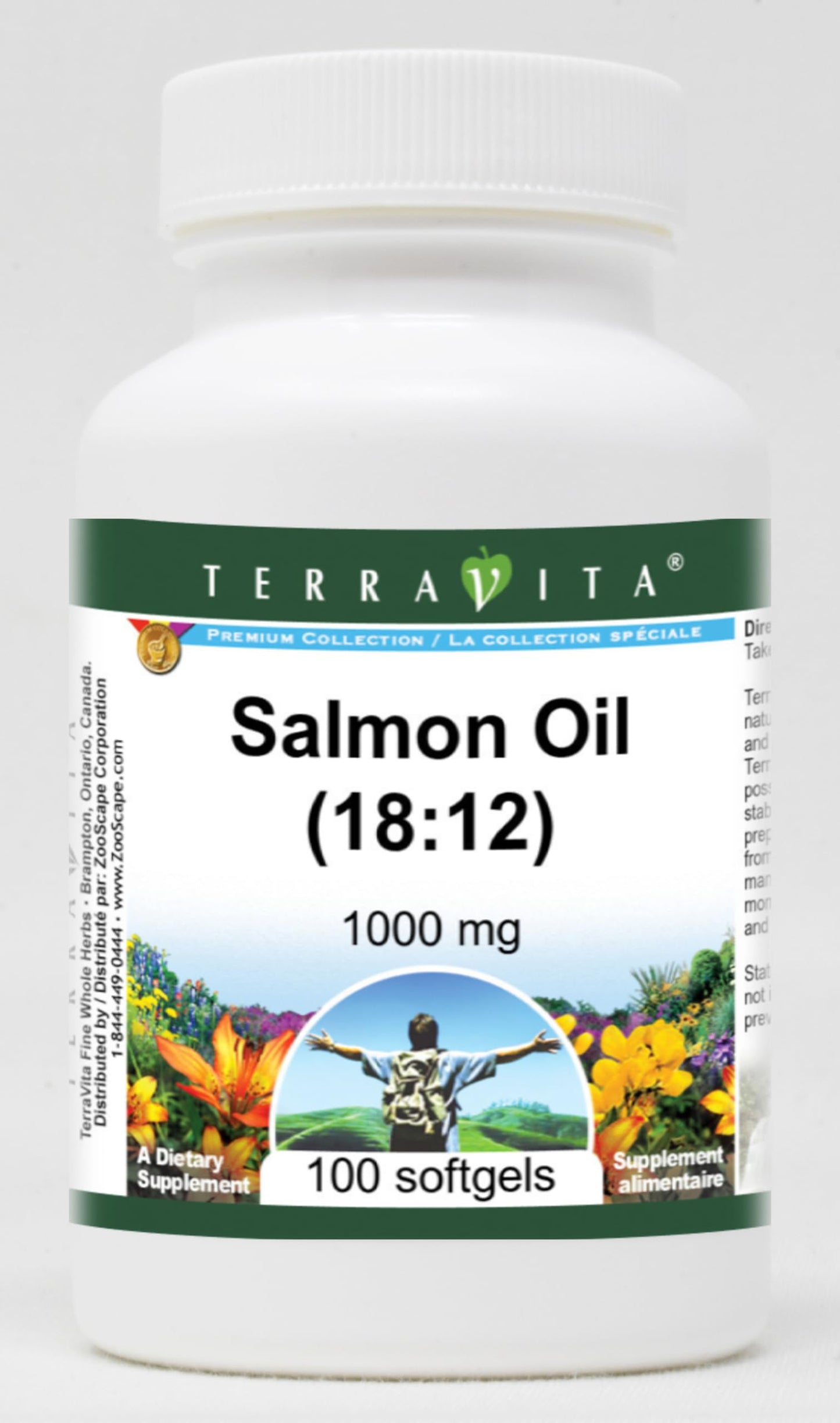Terravita Salmon Oil (18:12) 1000 mg Softgels, 200 Softgels