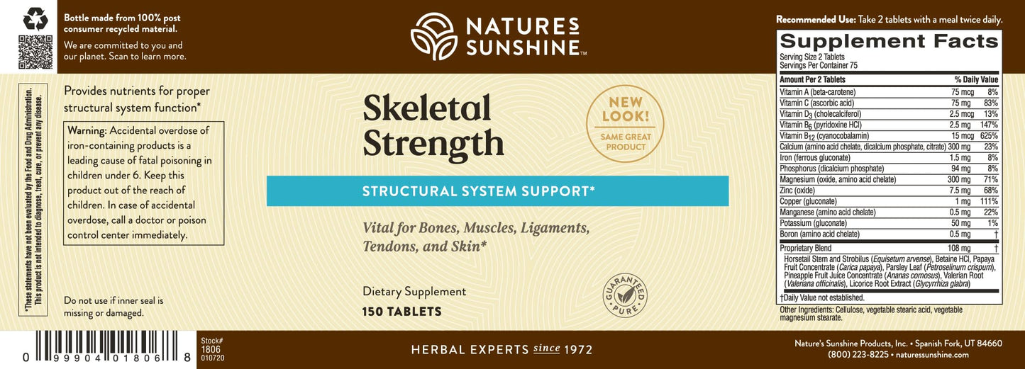 Nature's Sunshine Skeletal Strength Tablets 150