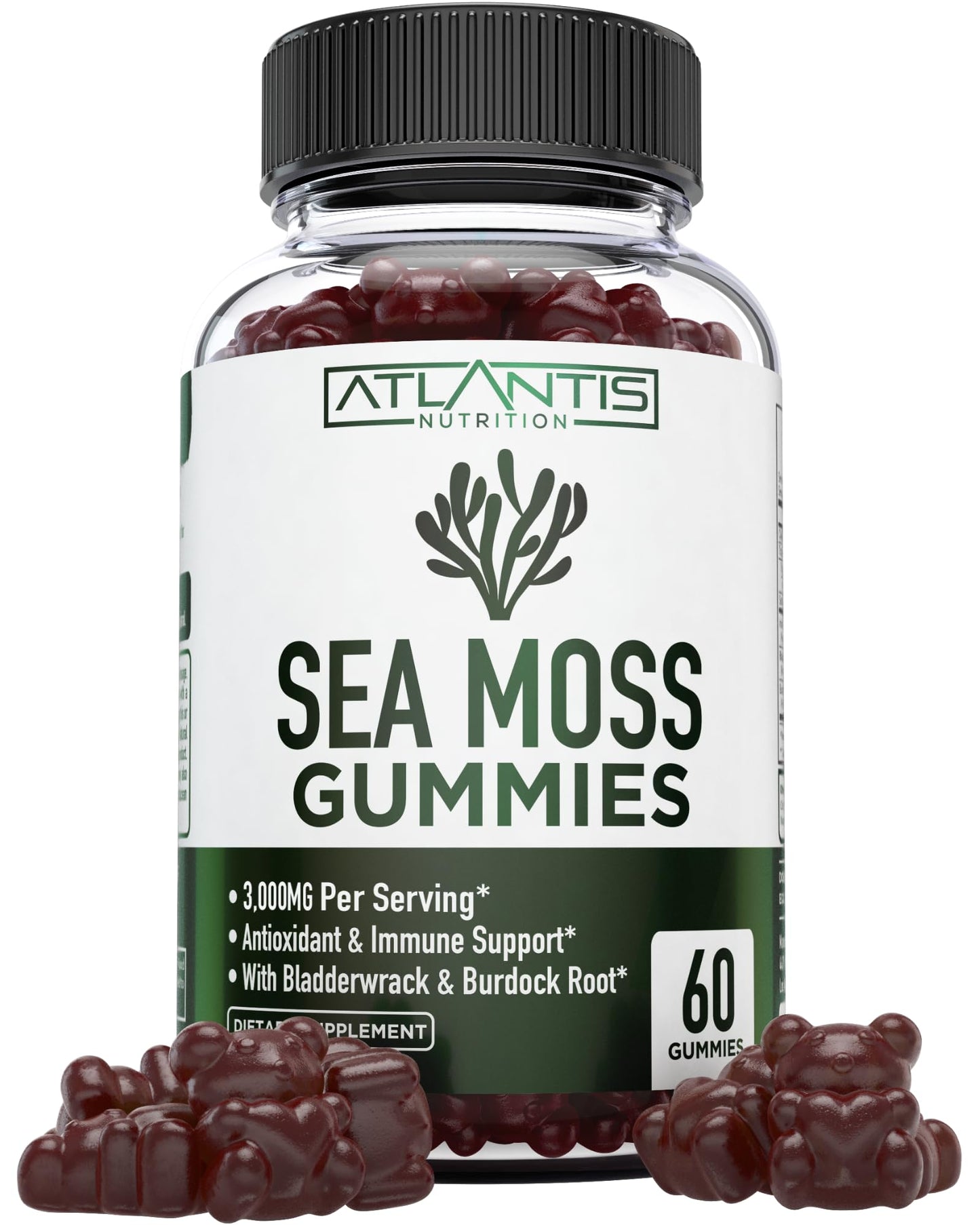 Atlantis Nutrition Irish Sea Moss Gummies Gummy, 60 Count