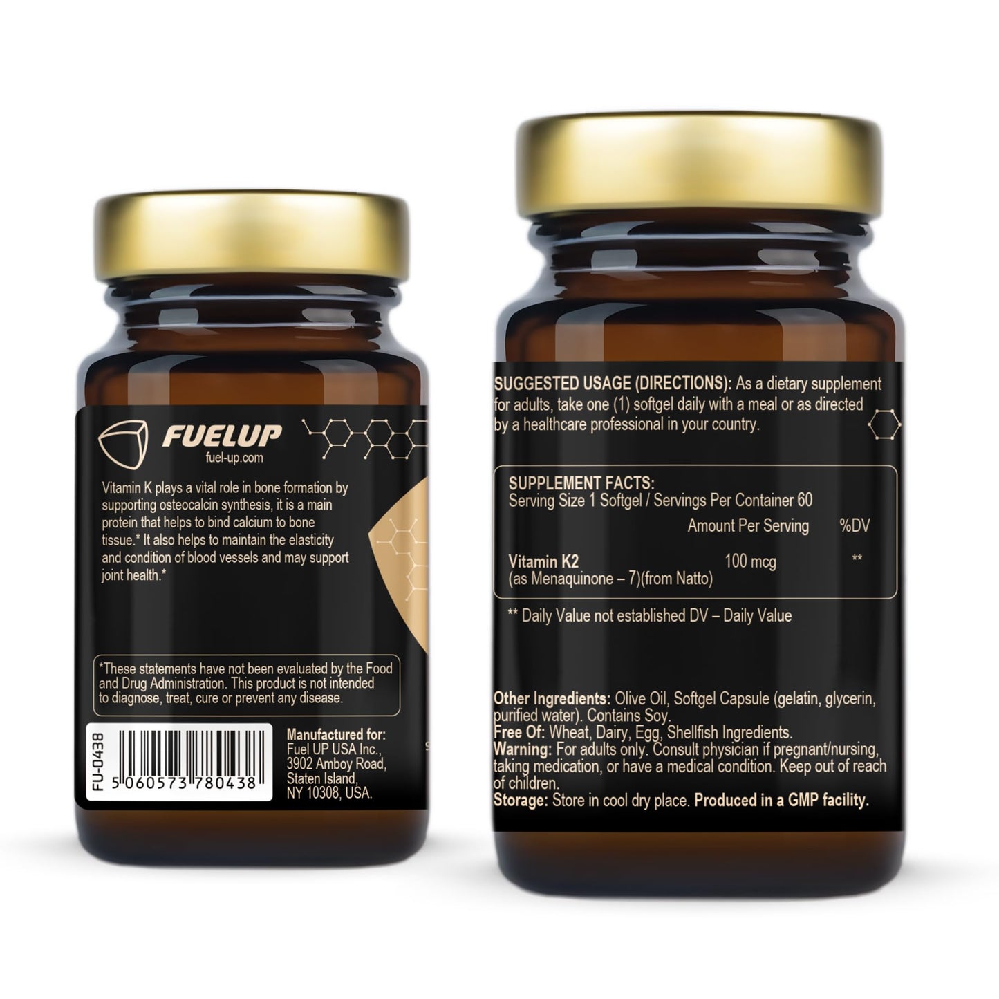 Fuelup Vitamin K2 MK-7 100 mcg Softgels, 60 Count