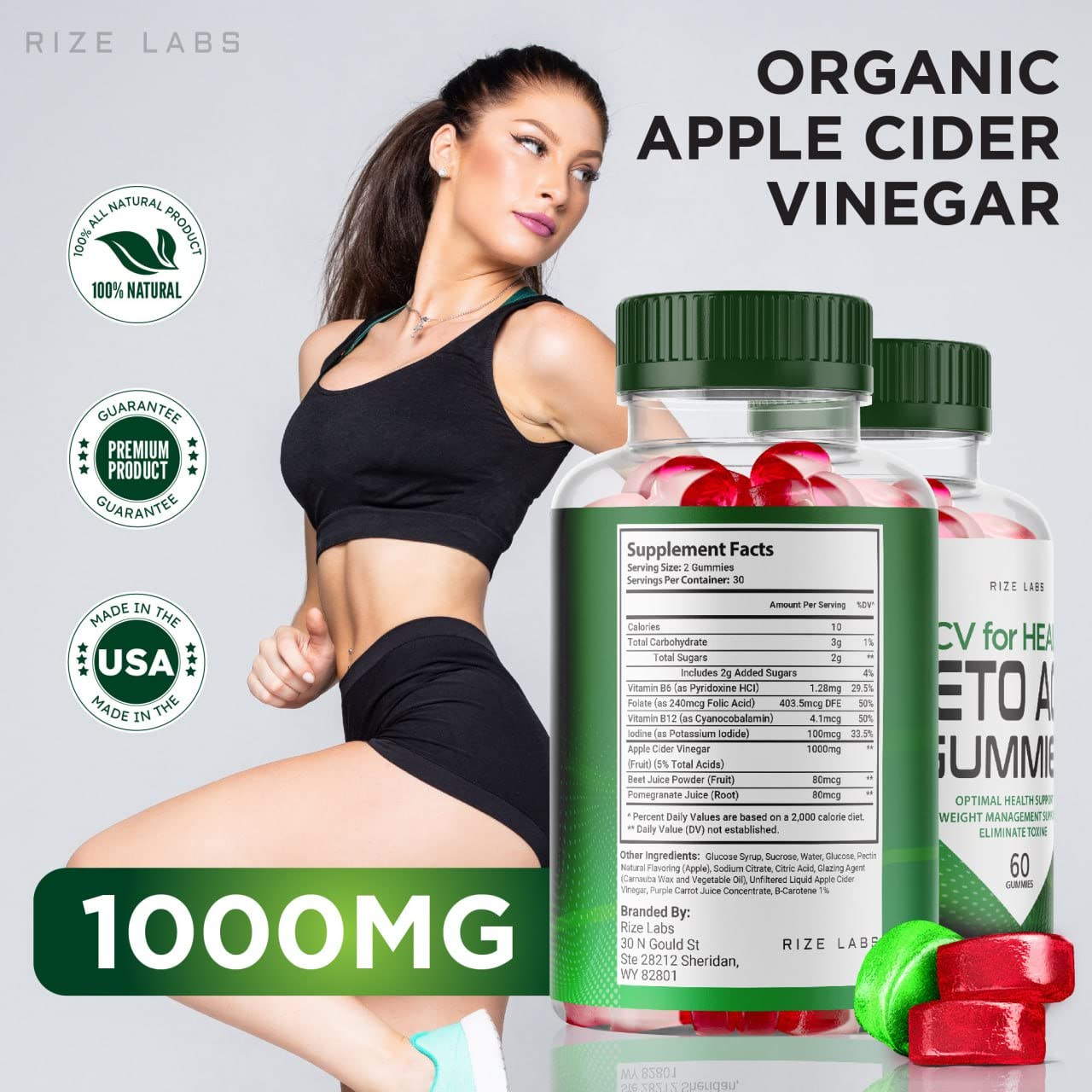 Rize Labs ACV for Health Keto Gummies 60
