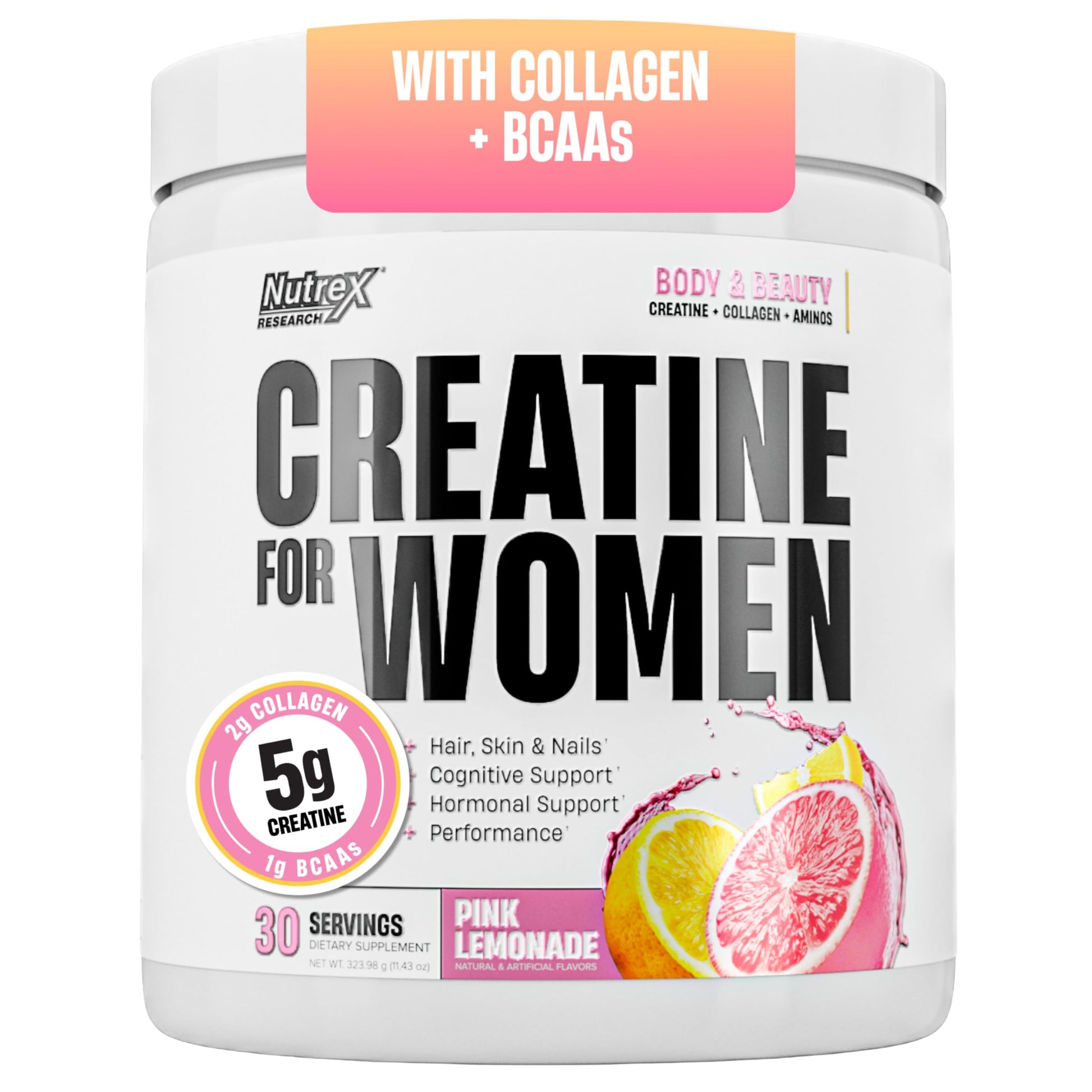 Nutrex Research Creatine for Women Booty and Beauty – Pink Lemonade Powder 13 Ounce