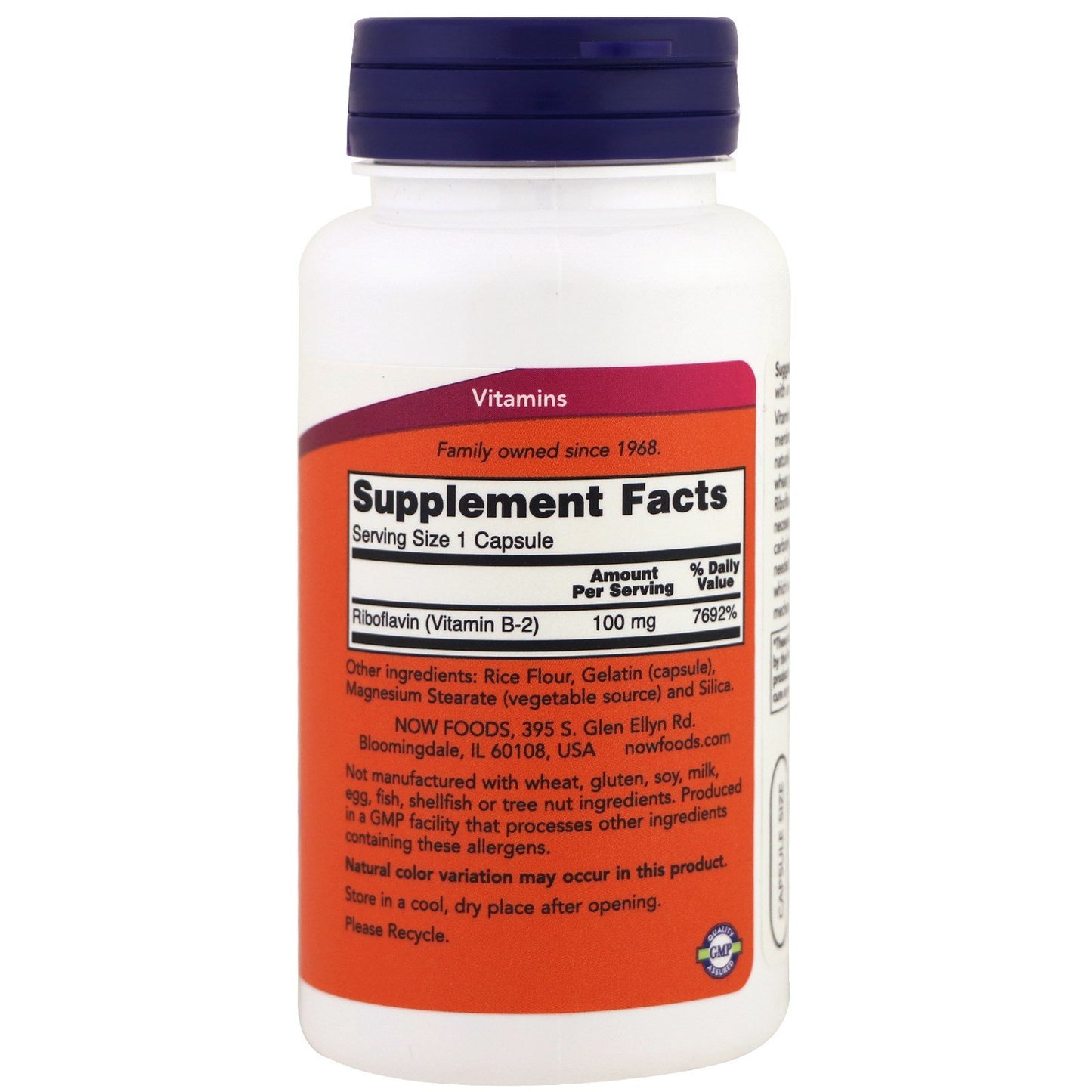NOW Foods Vitamin B-2 (Riboflavin) 100 mg, 300 Capsules