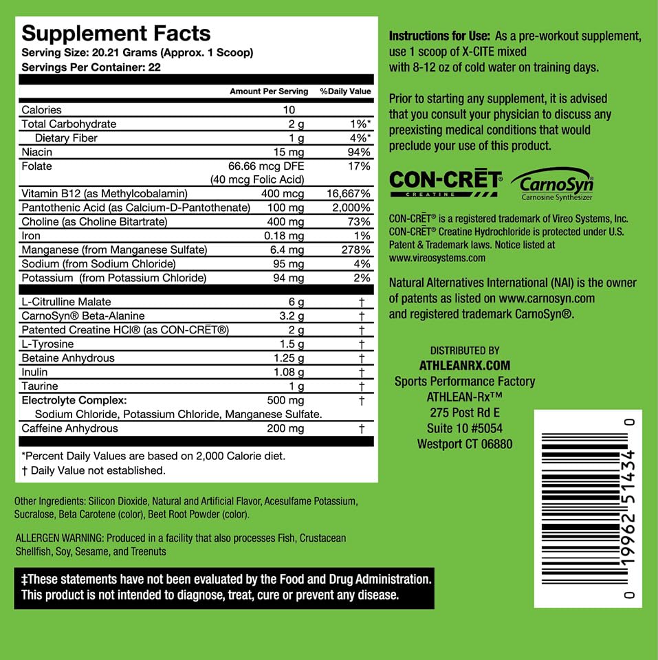 ATHLEAN-RX X-CITE Pre-Workout Powder 18.72