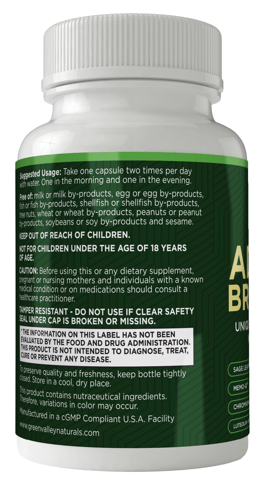 GREEN VALLEY NATURALS Advanced Brain Power Capsule 60 Count