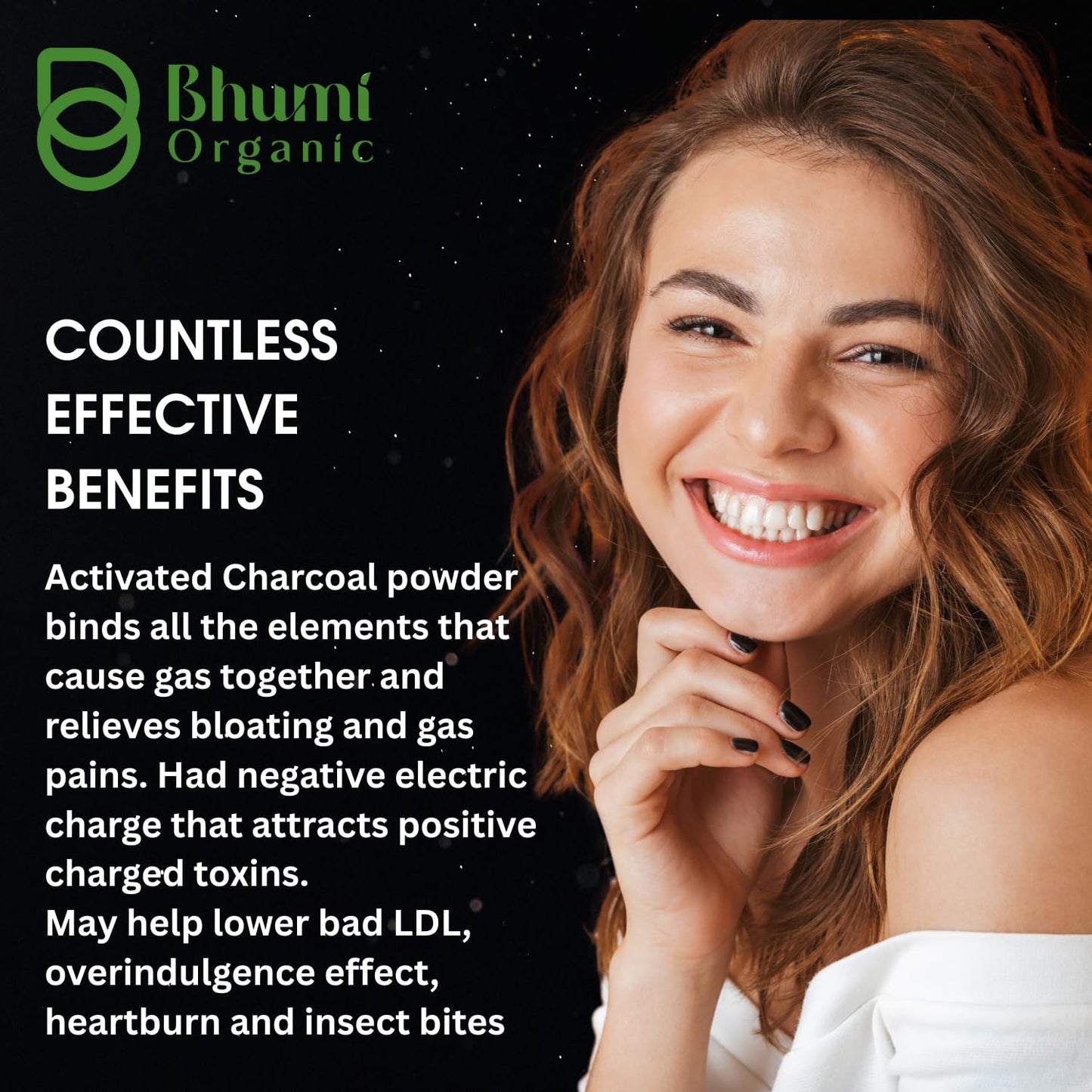 Bhumi Organic Coconut Based Activated Charcoal 500 mg Capsule 60 Count